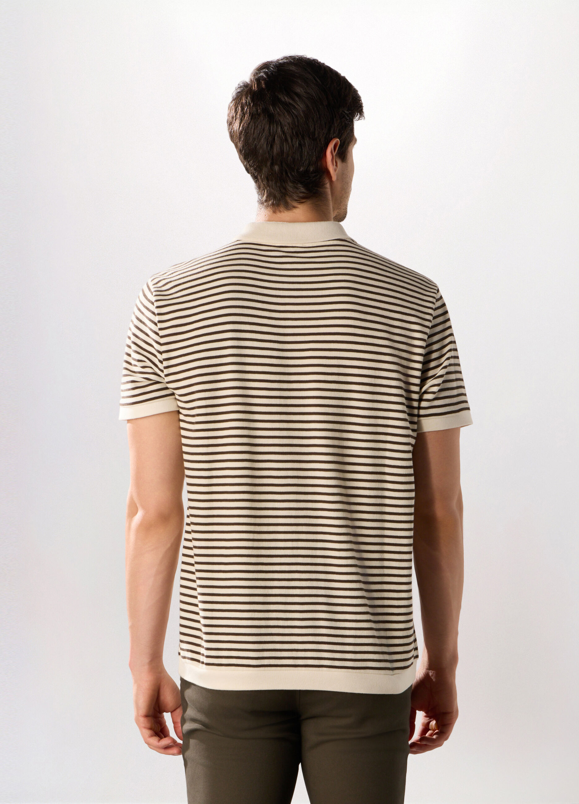 Polo in maglia a righe uomo_1