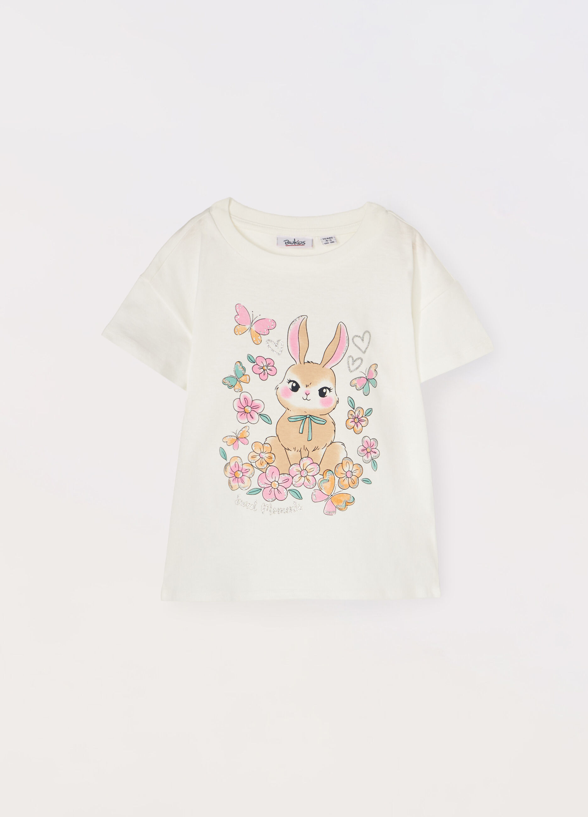 T-shirt in jersey di puro cotone bambina_0