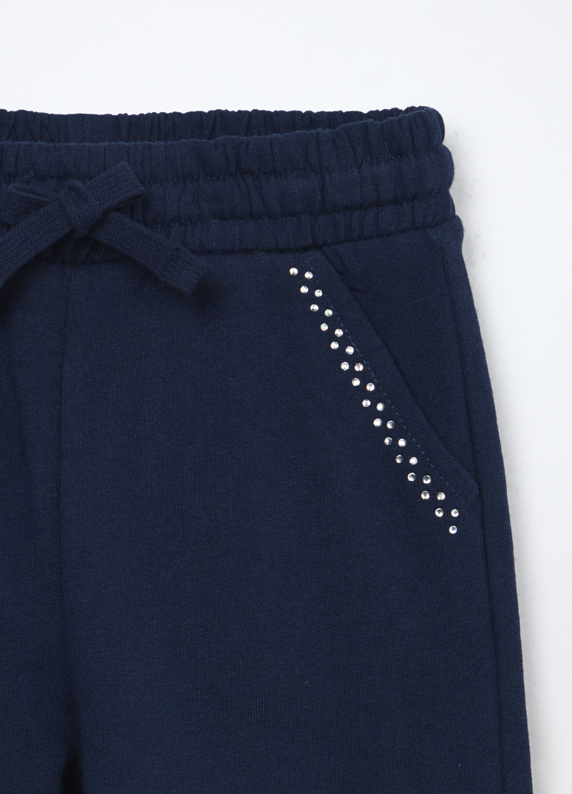 Jogger in french terry di puro cotone bambina_2