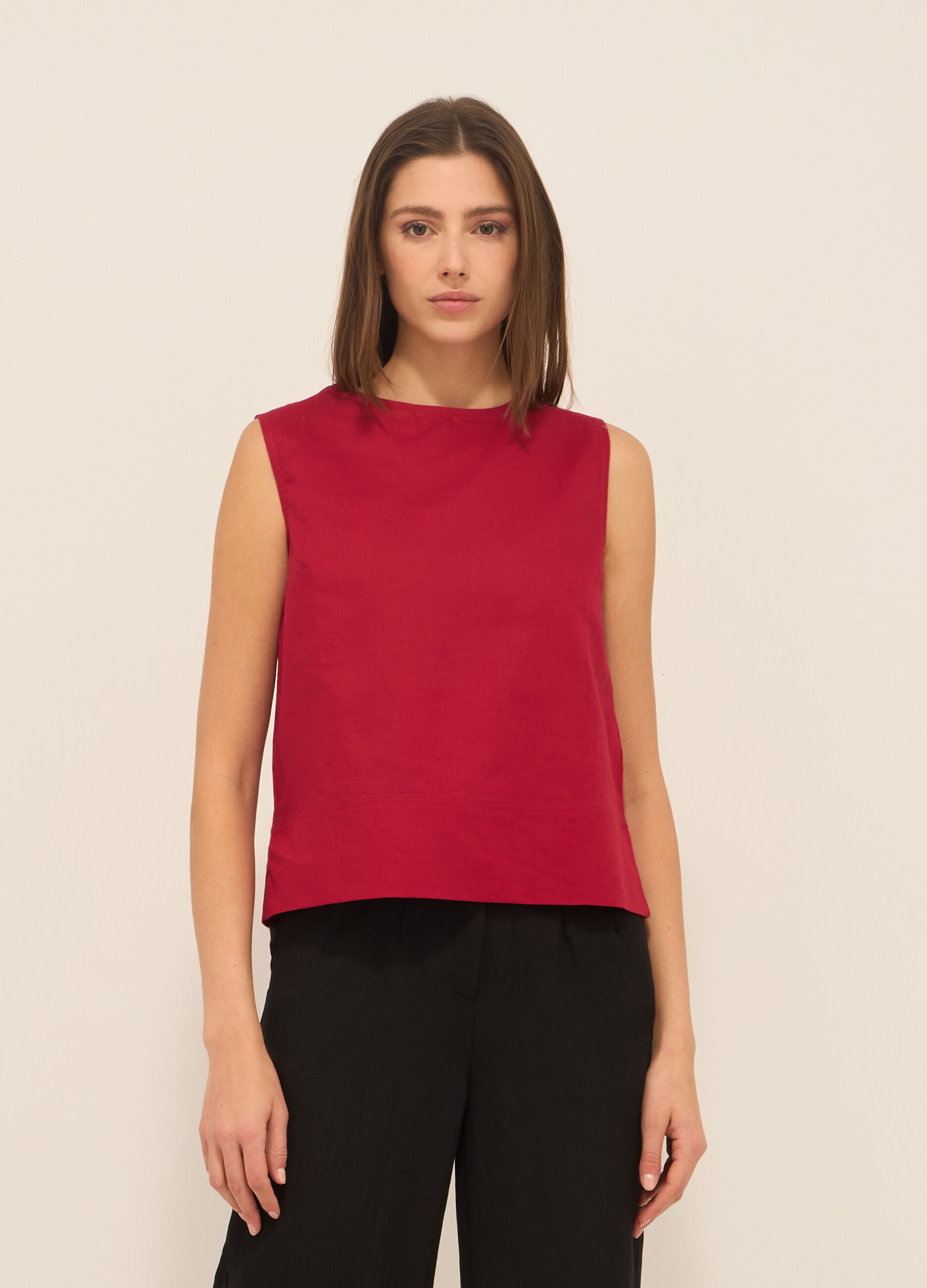 Blusa misto lino donna