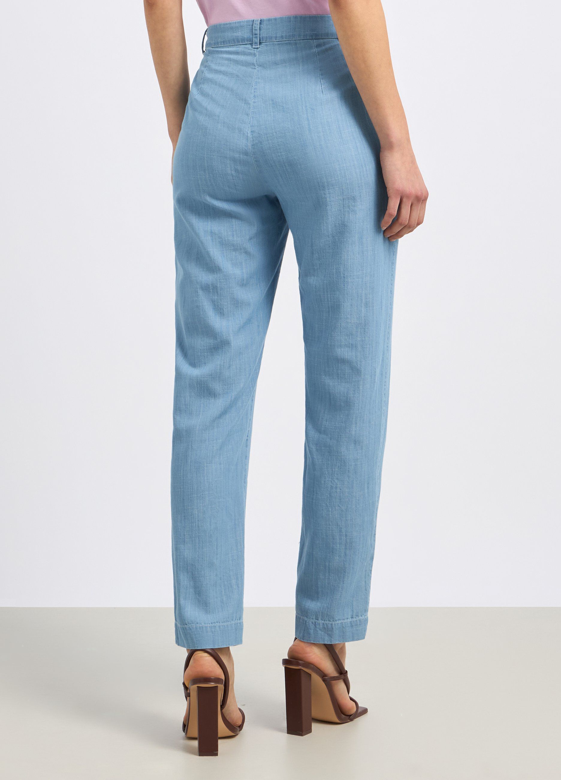 Pantalone in chambray di puro cotone donna_1
