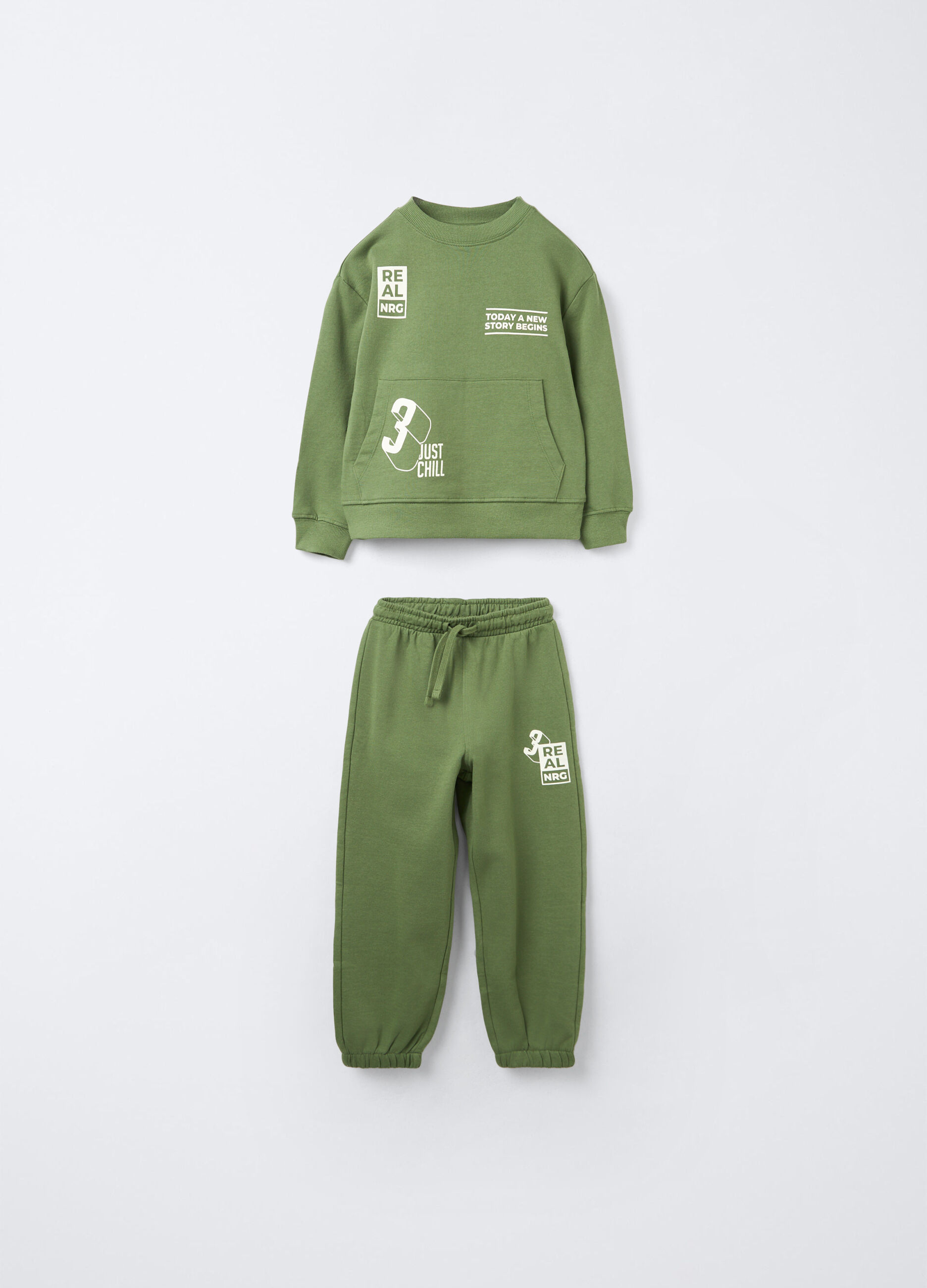Jogging set in puro cotone garzato bambino_0