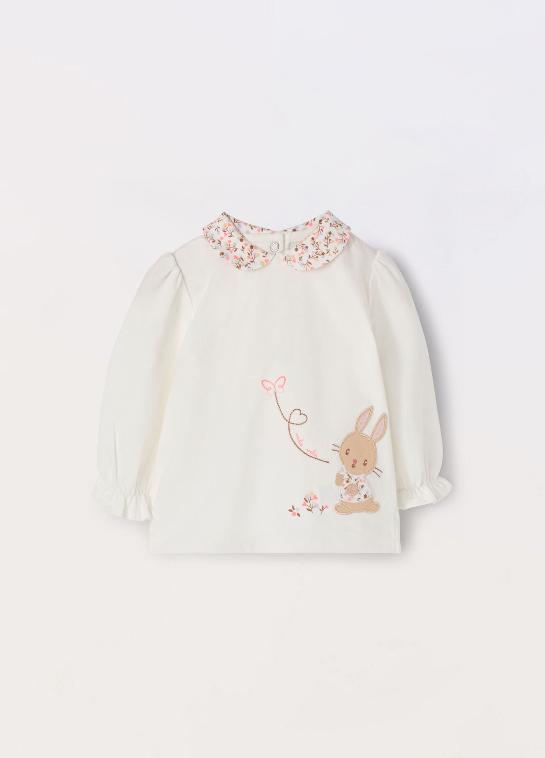 T-shirt in jersey di cotone stretch neonata_0