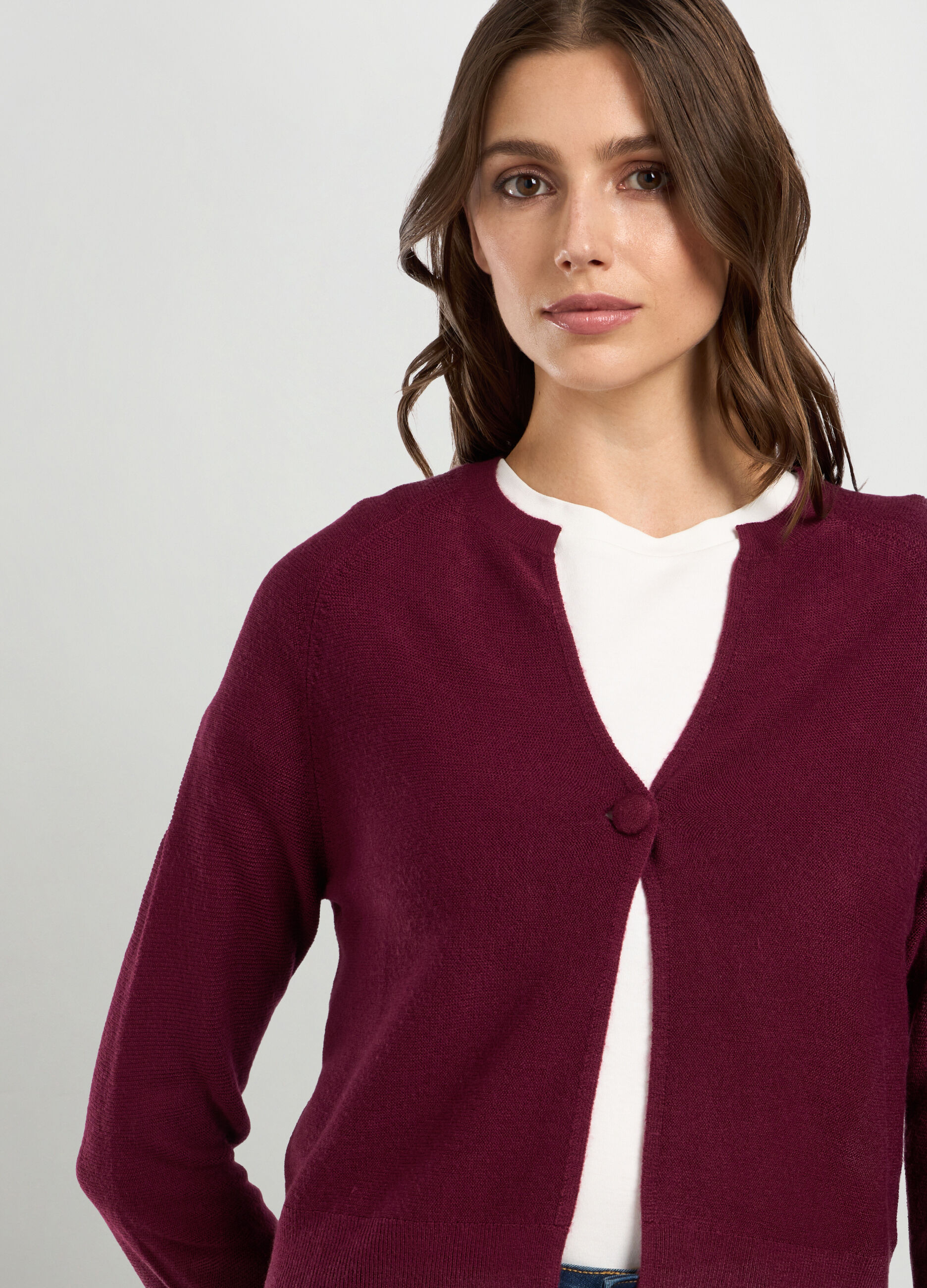 Cardigan tricot bottone donna_2