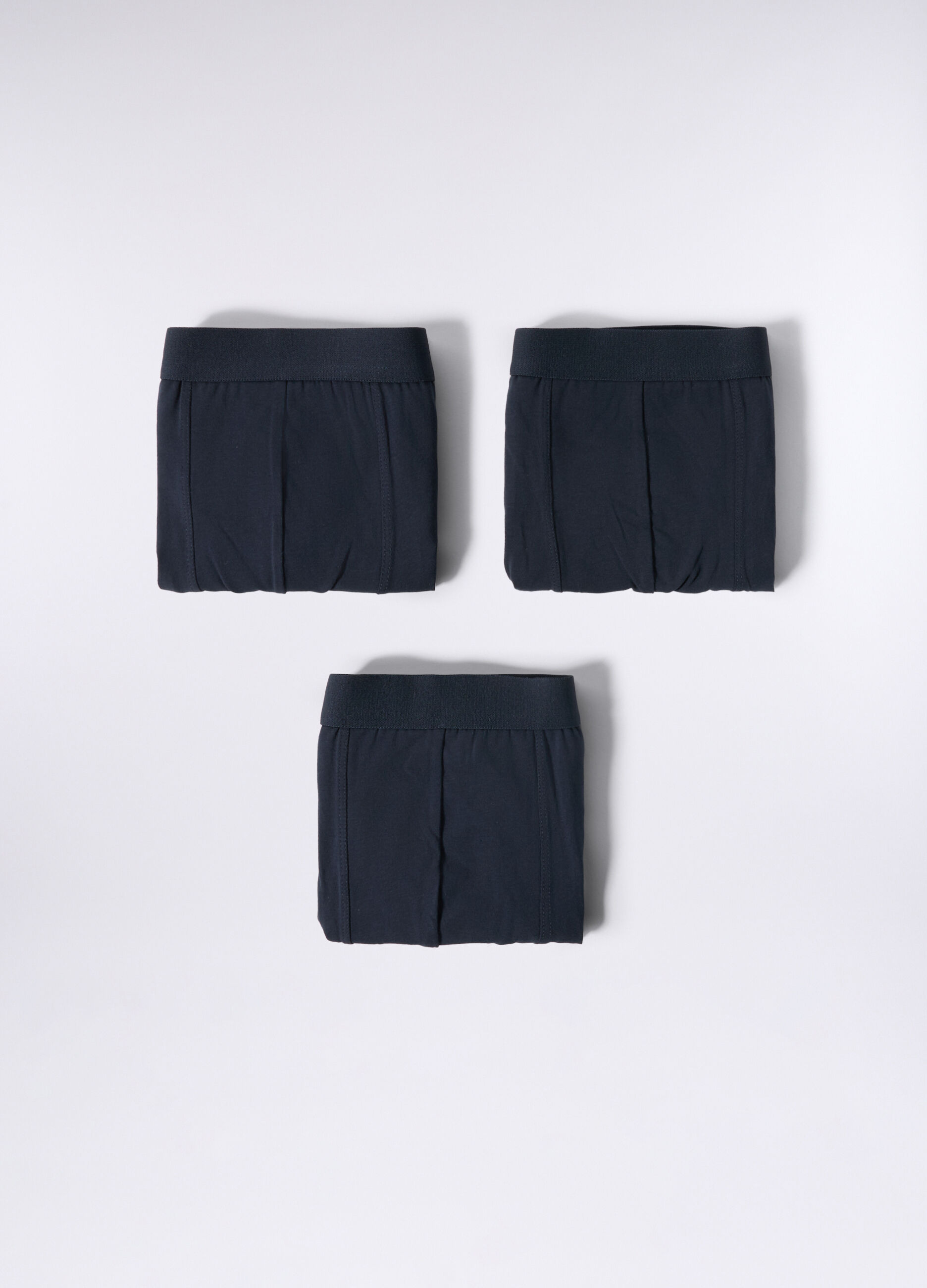 3 pack boxer tinta unita in cotone stretch uomo