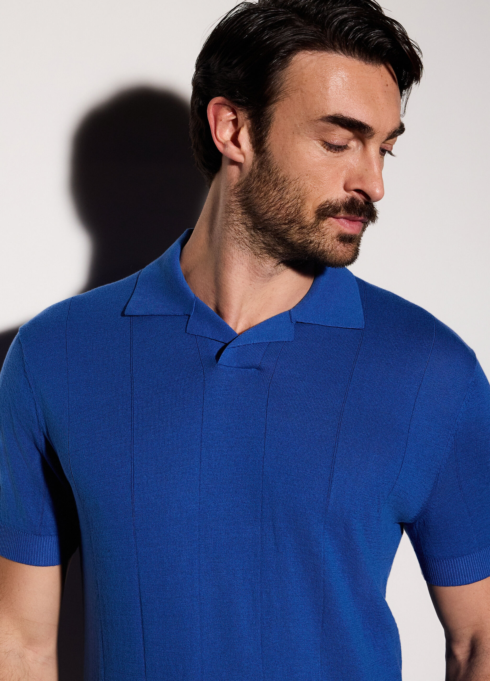 Polo a maniche corte a coste piatte uomo_2