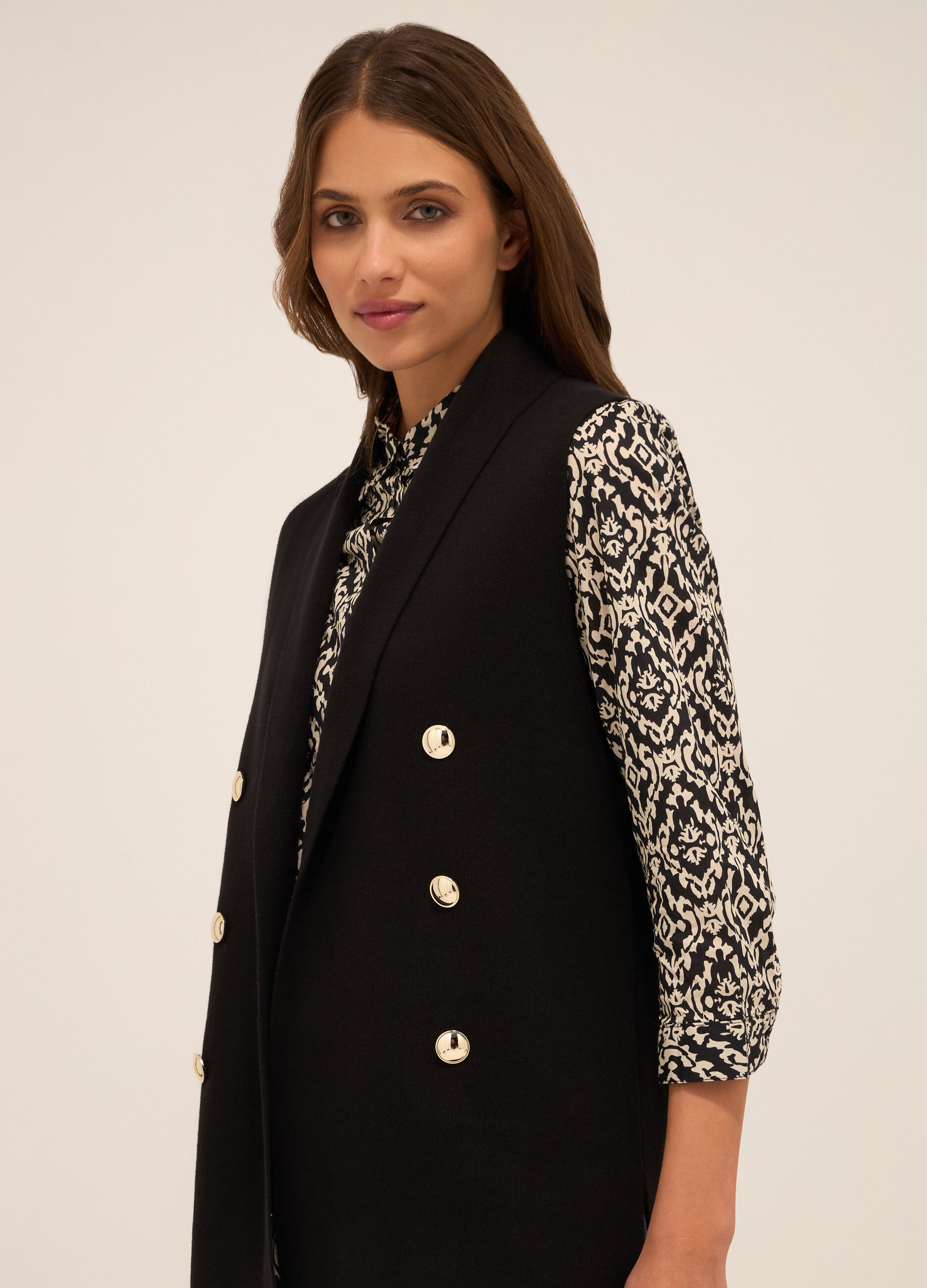 Gilet tricot misto cotone donna_2