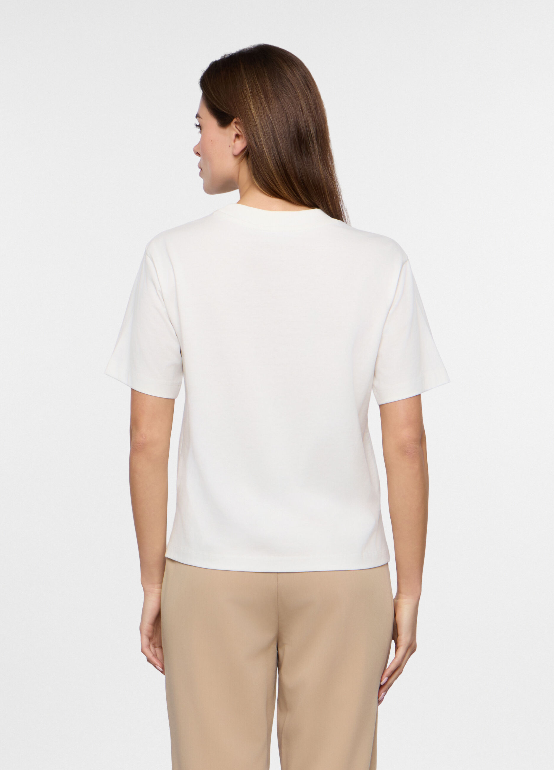 T-shirt in jersey di puro cotone donna_1