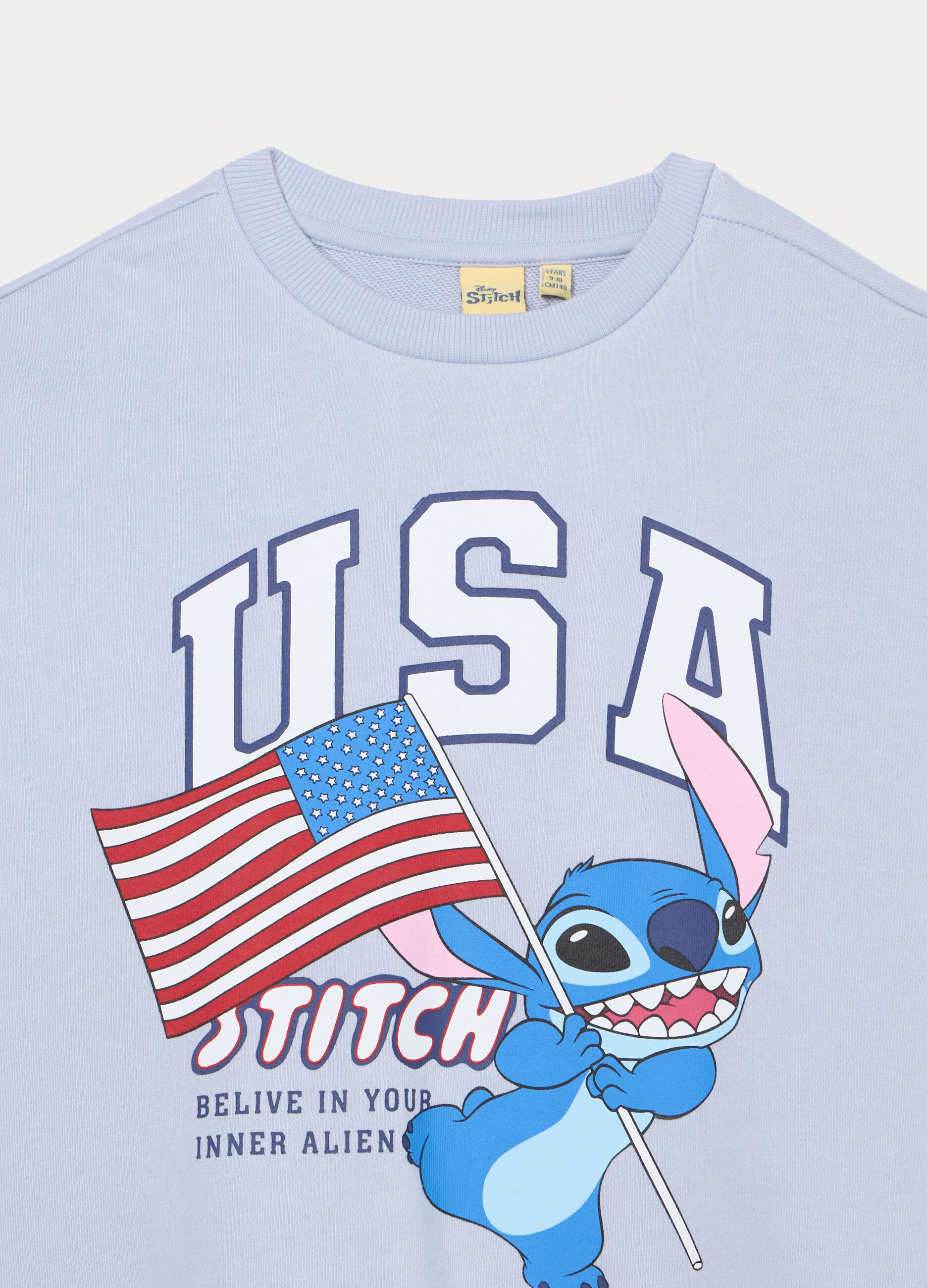 Felpa girocollo in french terry di puro cotone ragazza_2