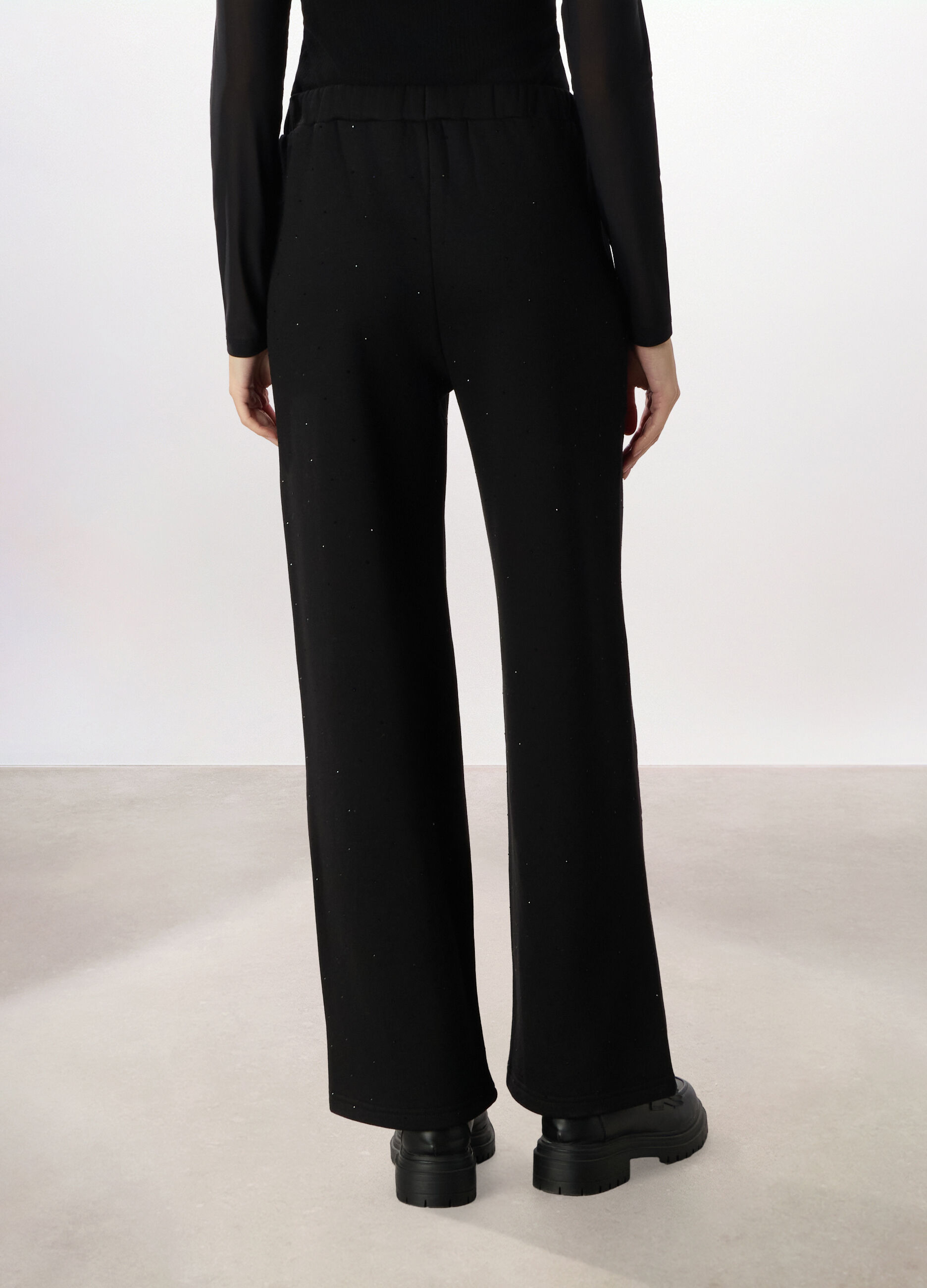 Pantaloni misto cotone fleece donna_1