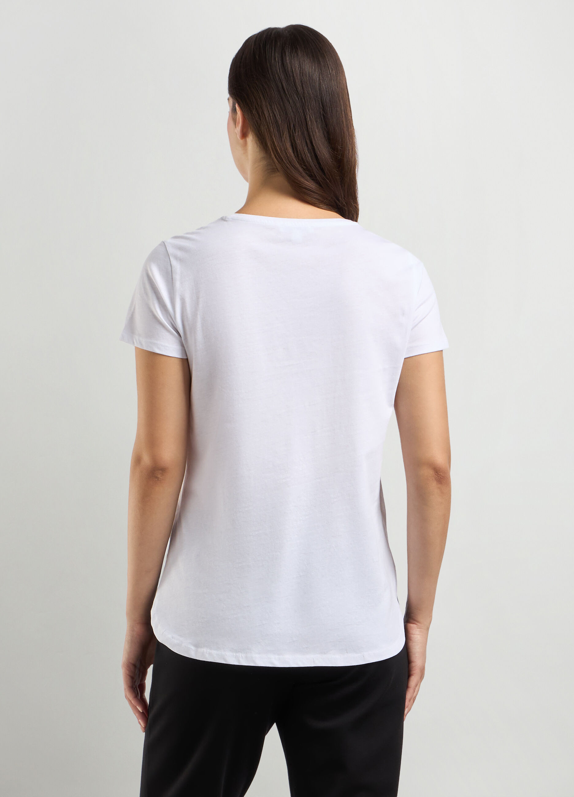 T-shirt in puro cotone con stampa donna_1