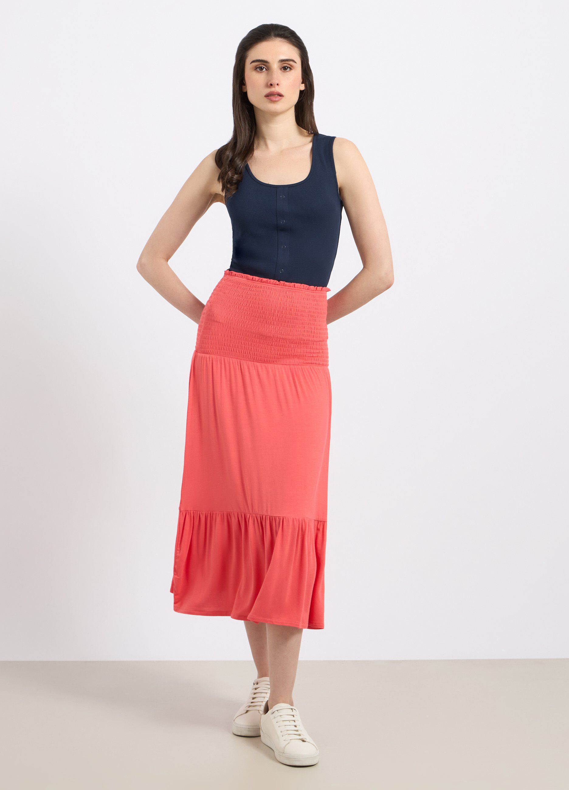 Gonna lunga in viscosa stretch donna_0