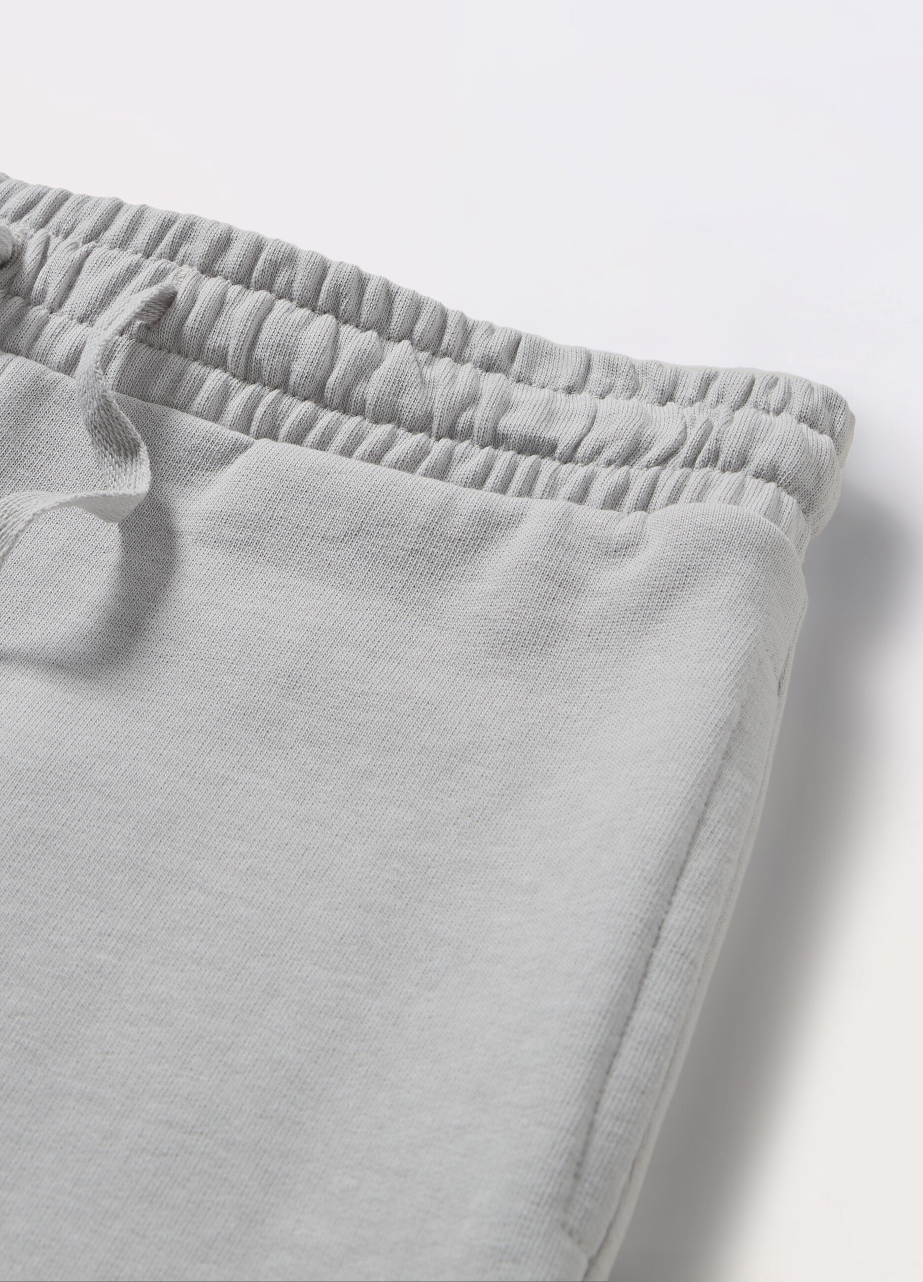 Pantaloni wide leg in french terry di puro cotone ragazza_1