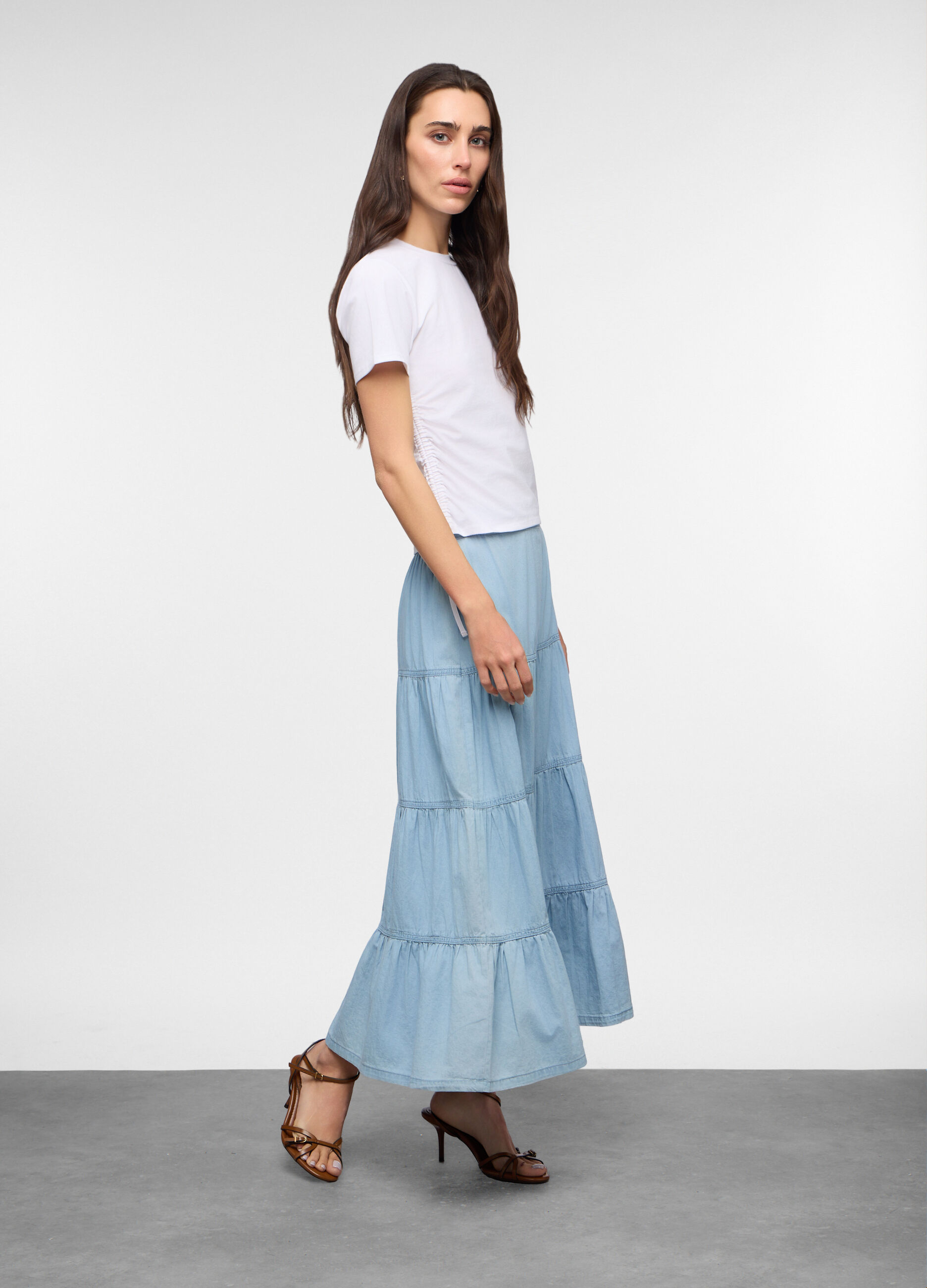 T-shirt girocollo stretch donna