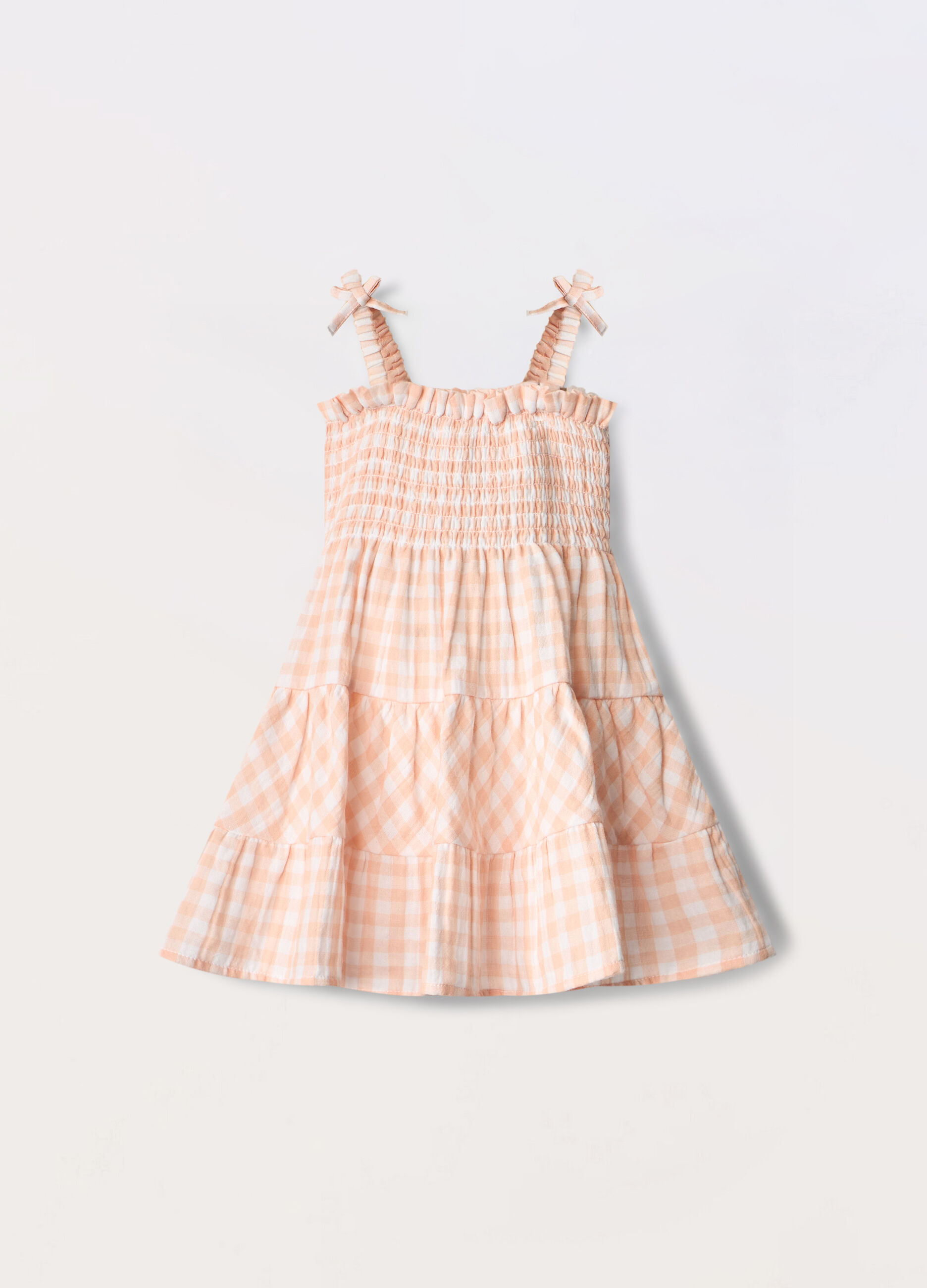 Vestito a balze in puro cotone neonata_0