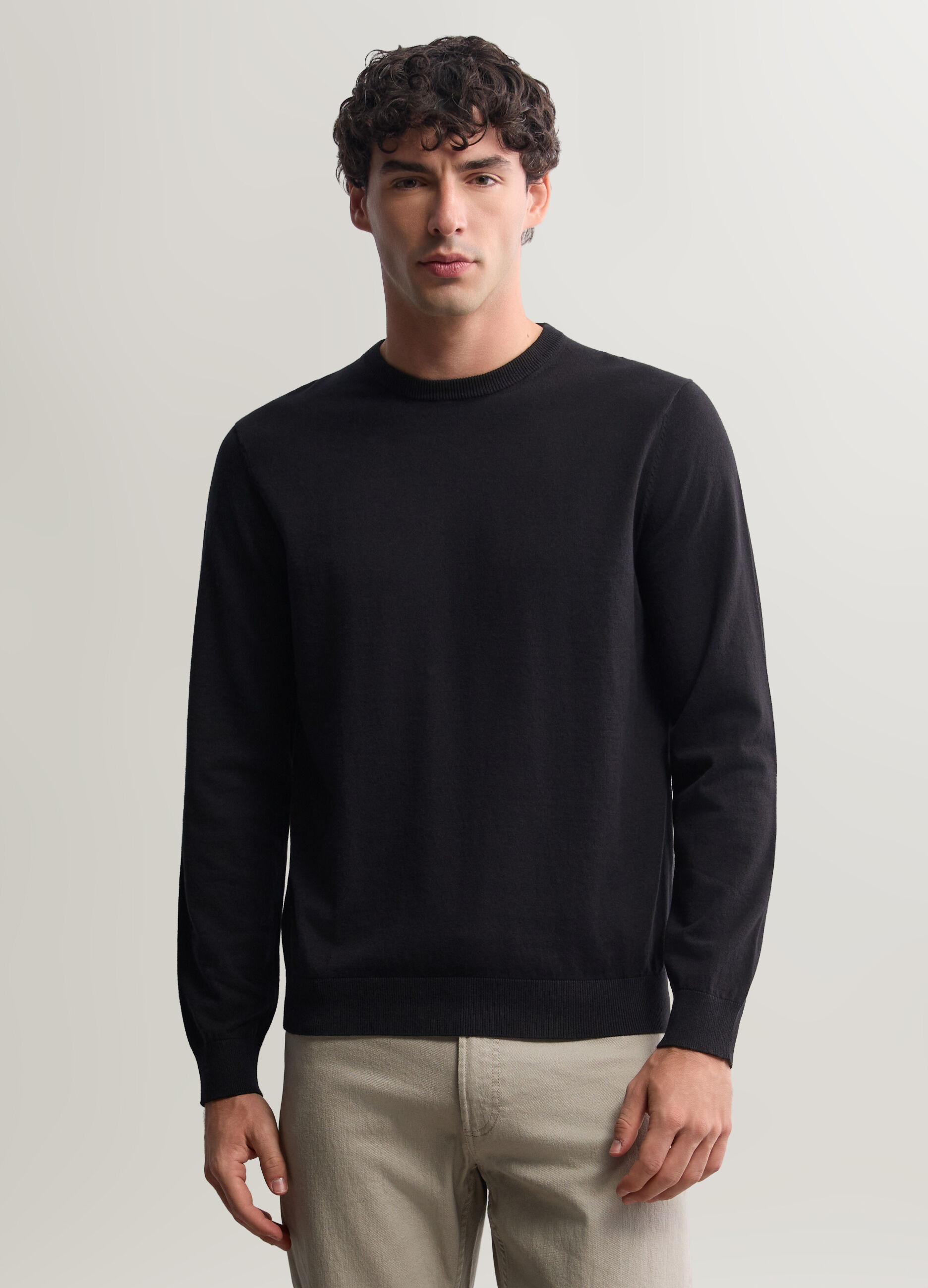 Maglione girocollo in misto cotone uomo