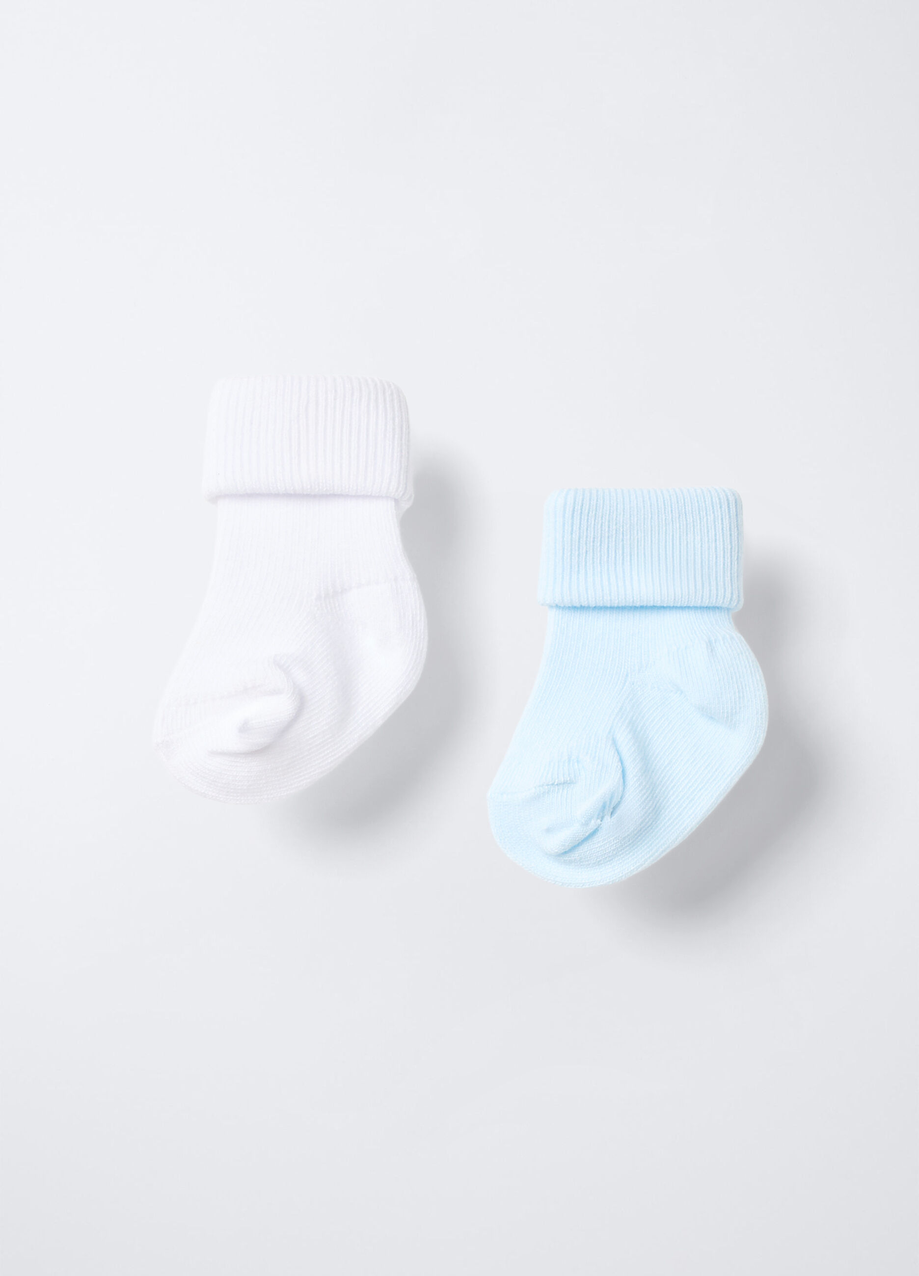 Pack 2 calze corte in costina di puro cotone neonata_1