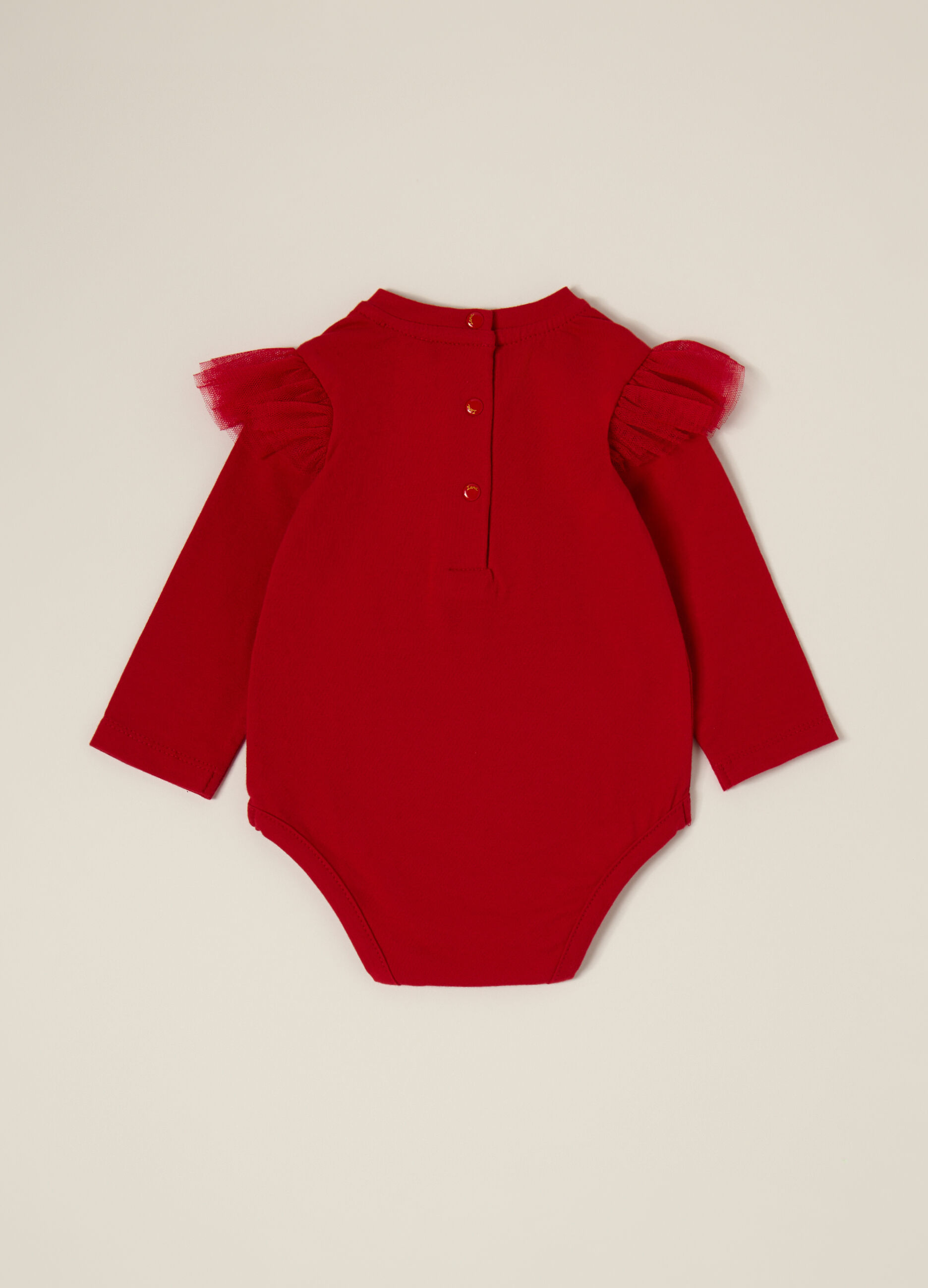Body rosso elasticizzato in cotone_1