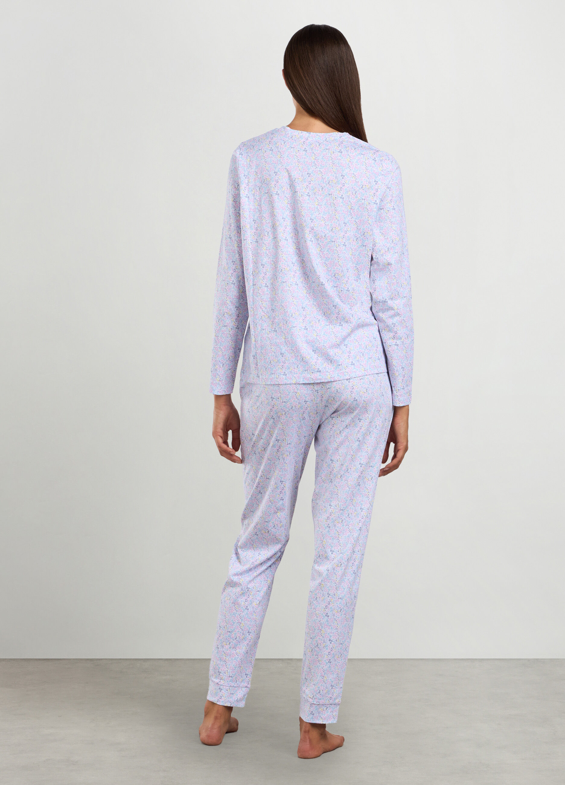 Set pigiama lungo in puro cotone donna_1