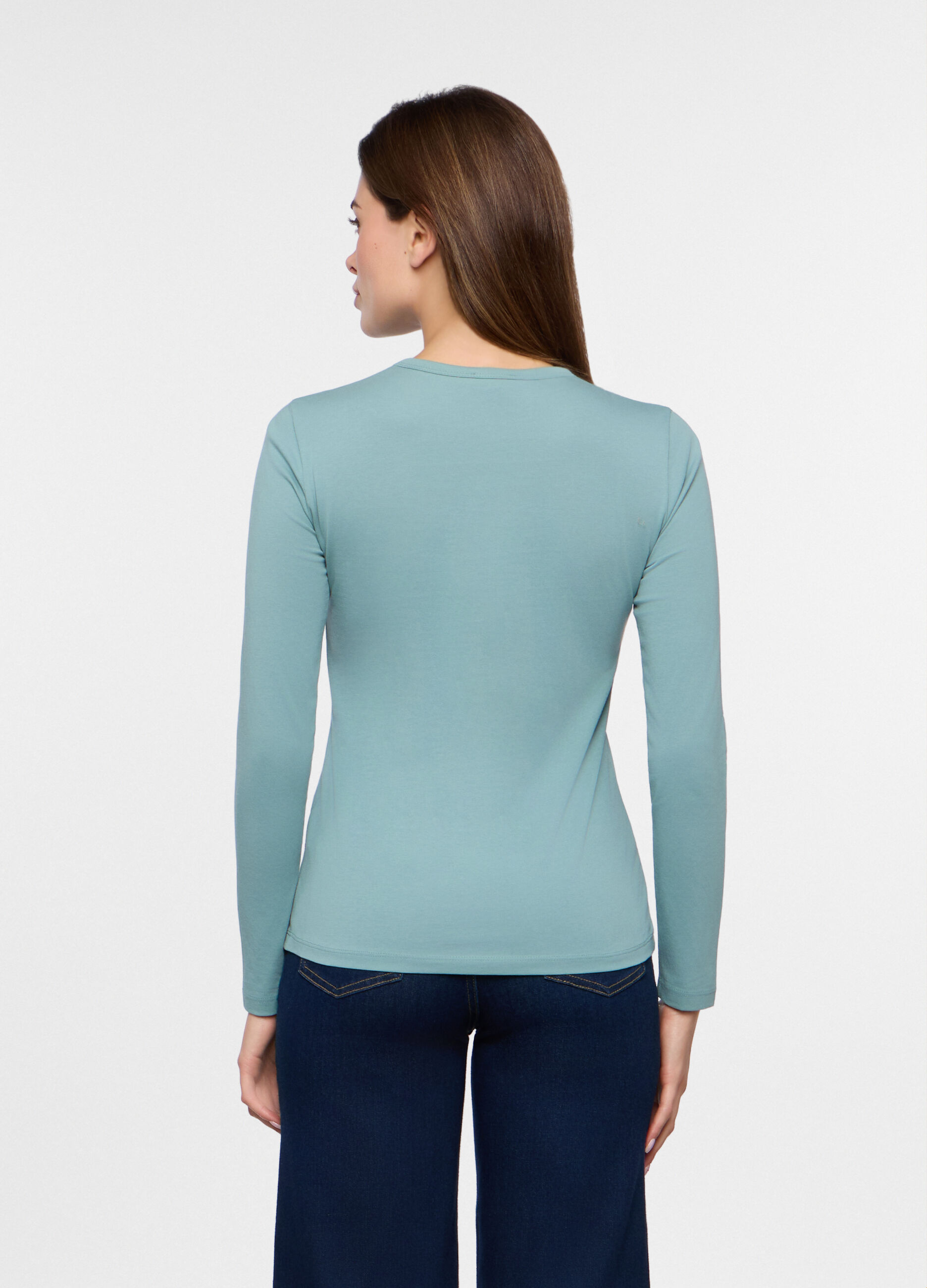 T-shirt in jersey di puro cotone donna_1