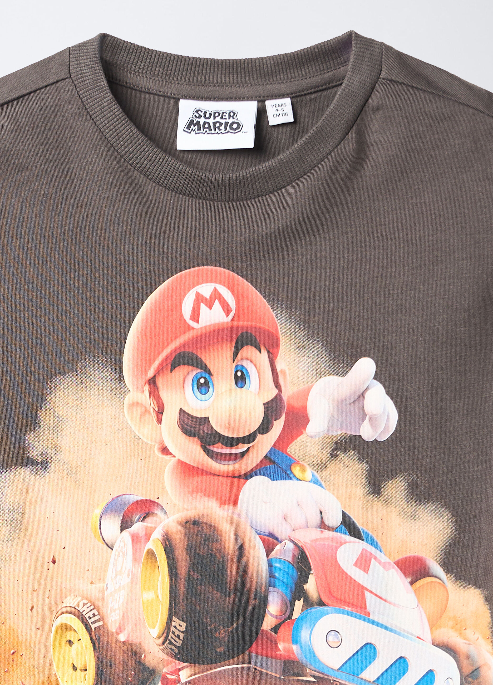 T-shirt girocollo Mario Kart World in jersey di puro cotone bambino_3