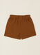 Short marrone in misto cotone e lino con vita elasticizzata regular fit_1