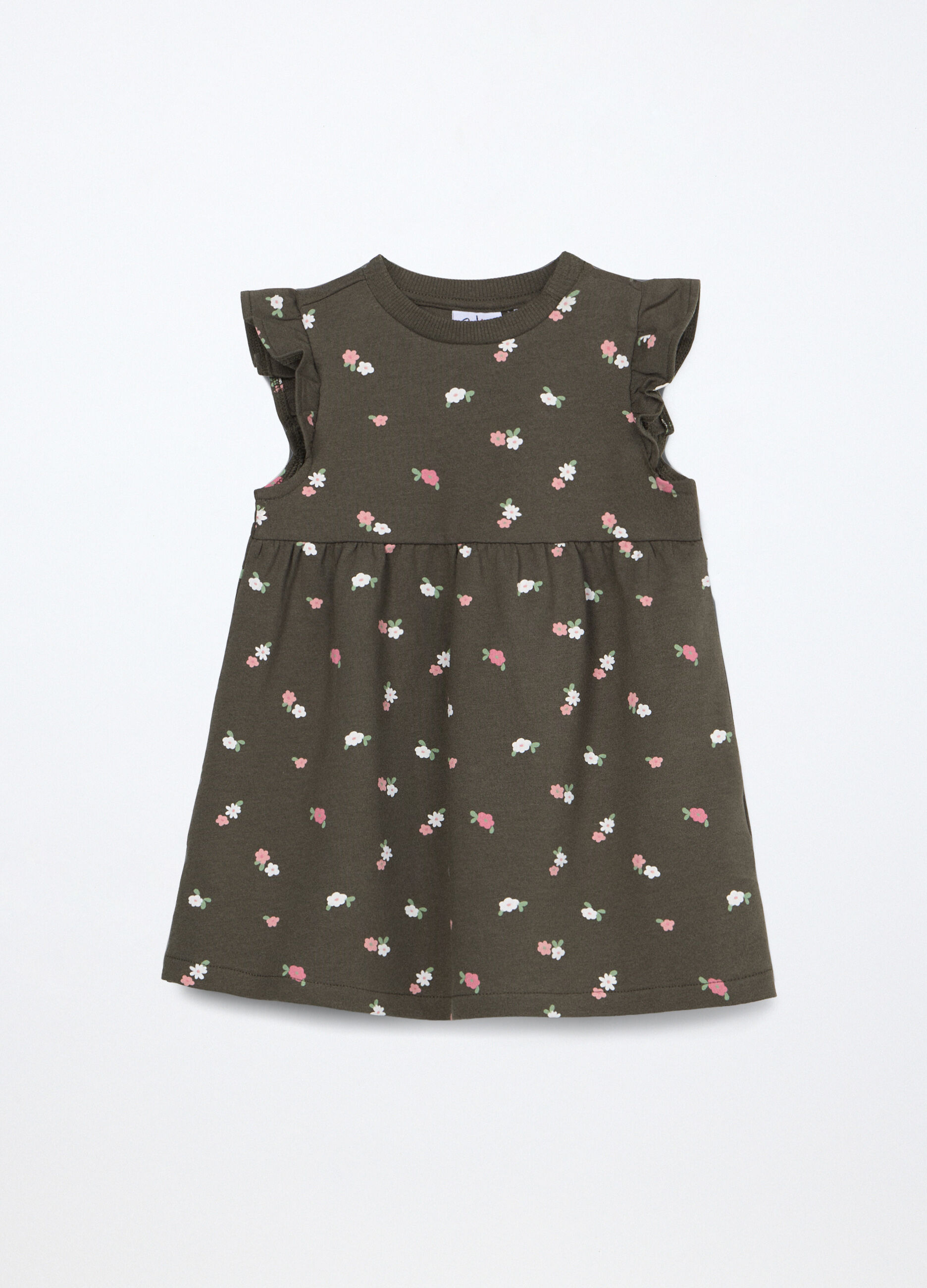 Vestito in french terry di cotone stretch neonata_0