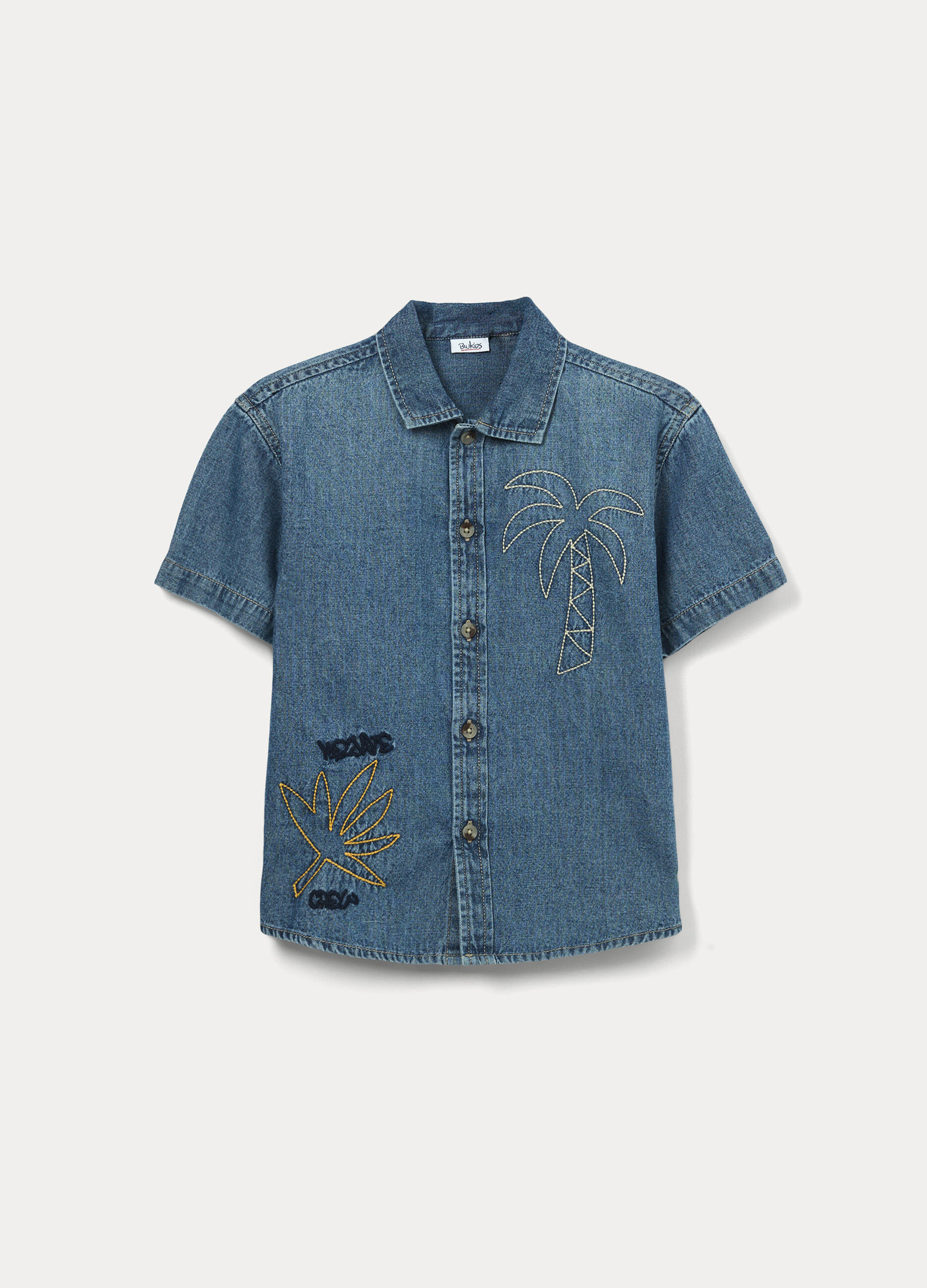 Camicia in denim di puro cotone bambino_0