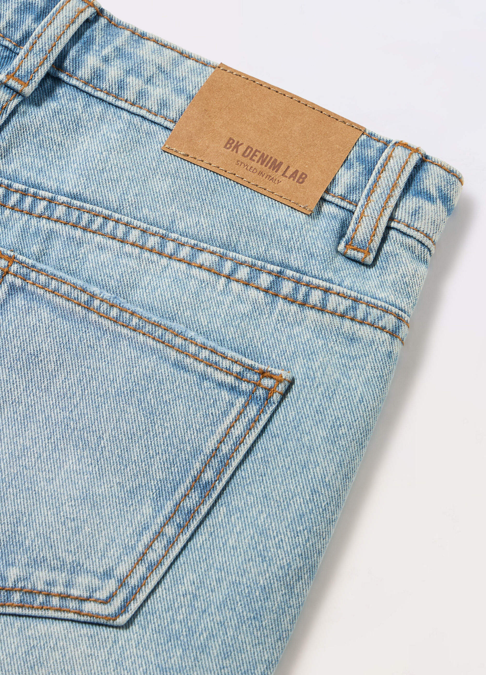 Shorts in denim di puro cotone ragazza_1