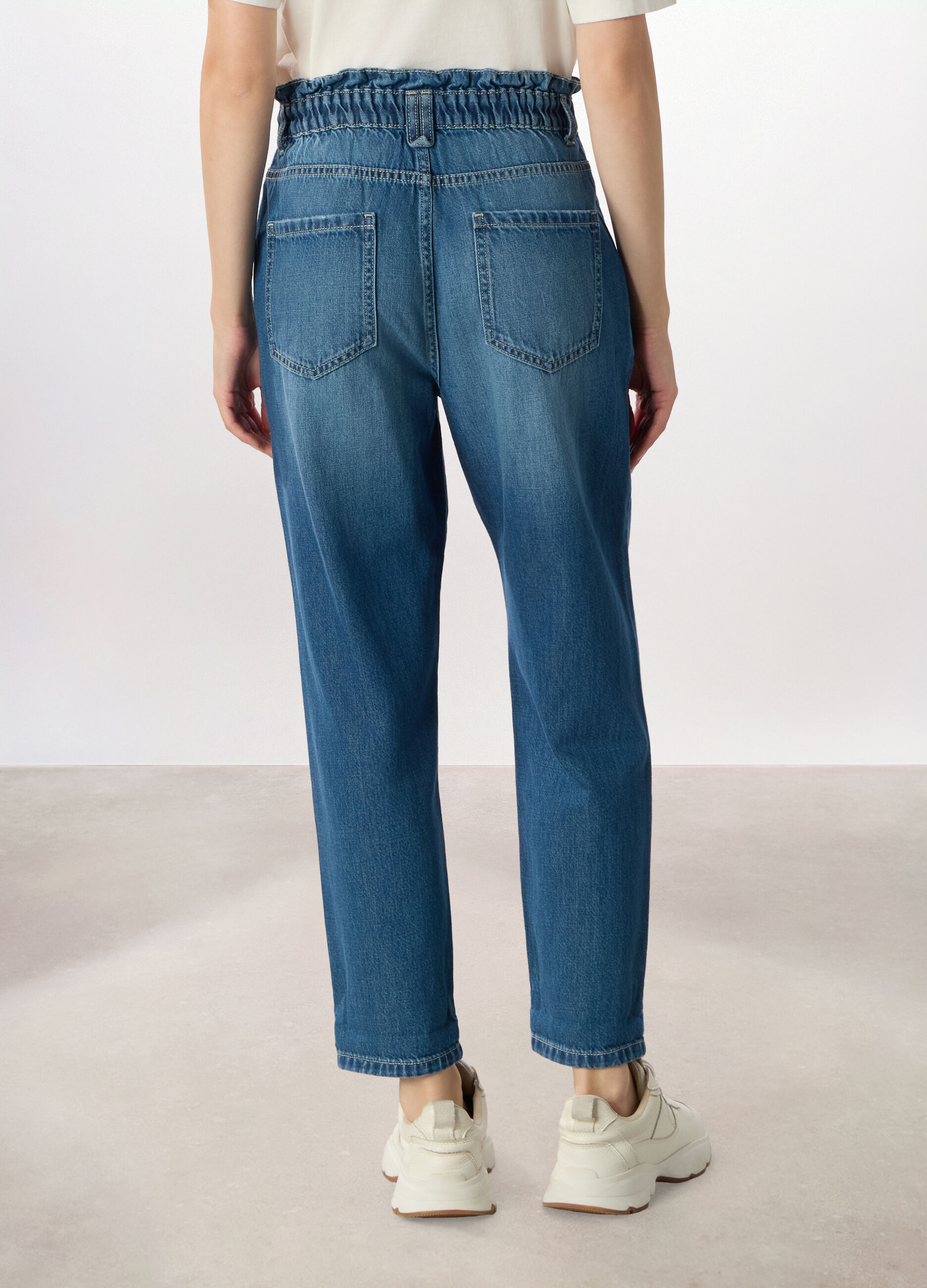 Pantaloni in denim di puro cotone donna_1