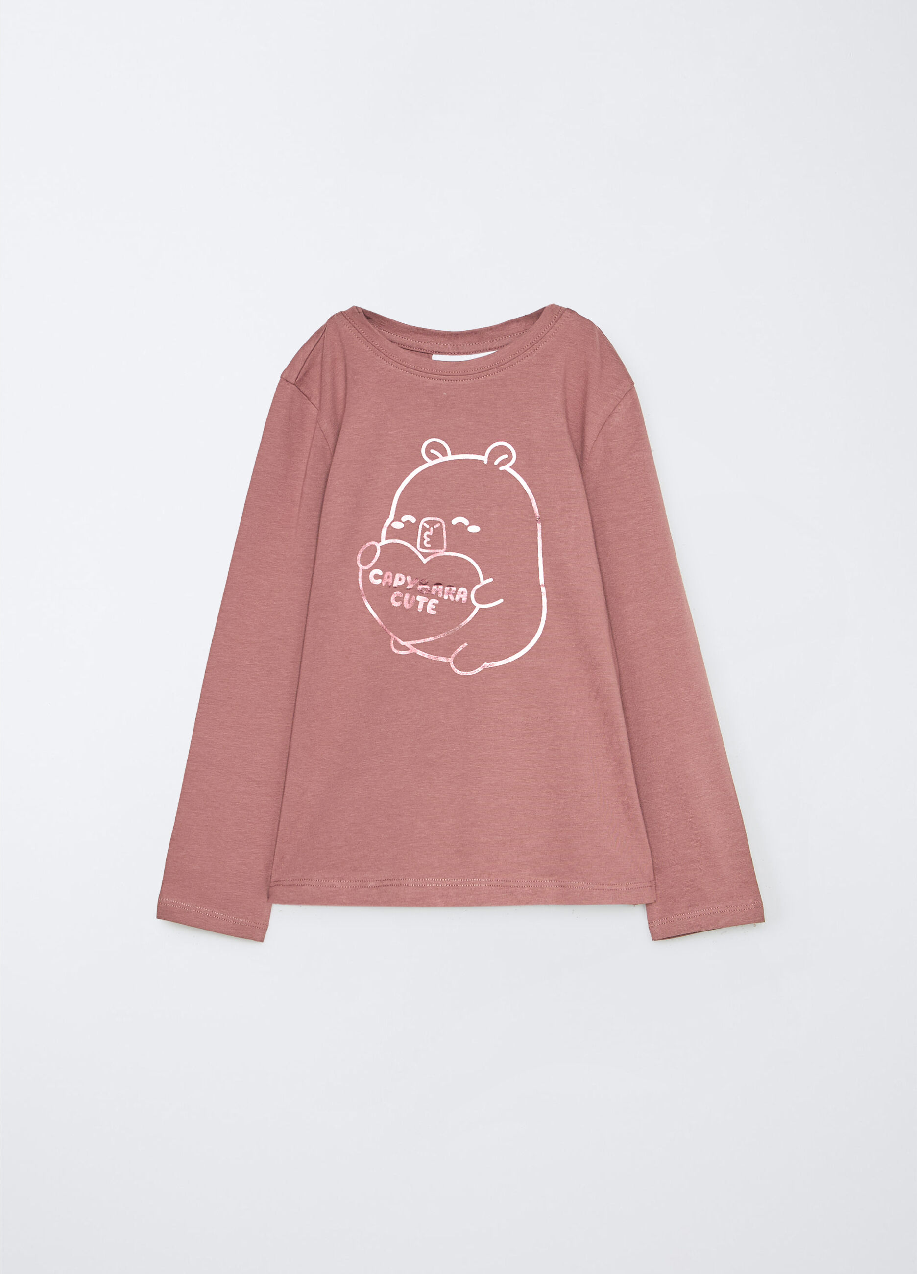 T-shirt in jersey di cotone stretch bambina_0