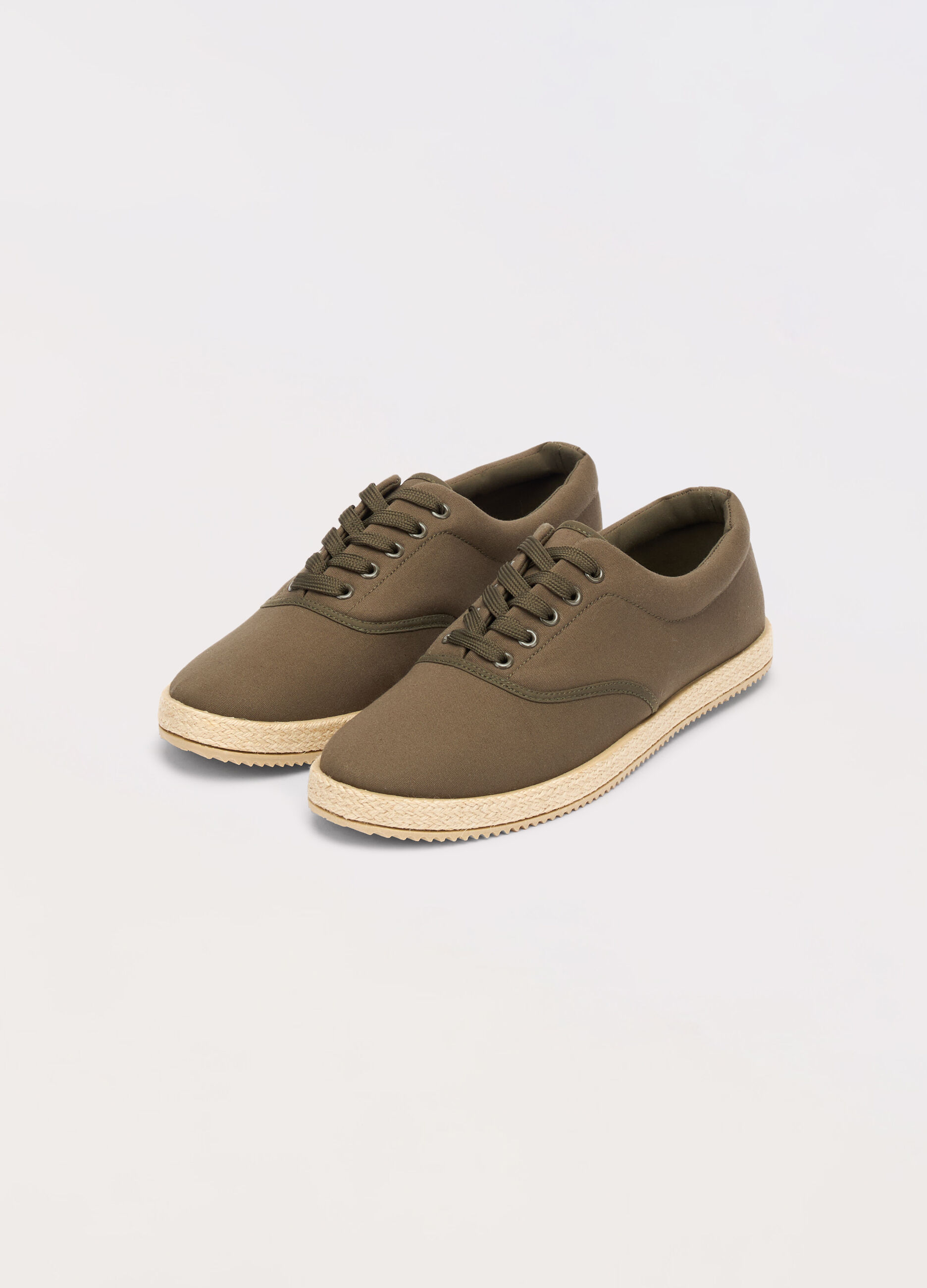 Sneaker con lacci e suola in corda uomo