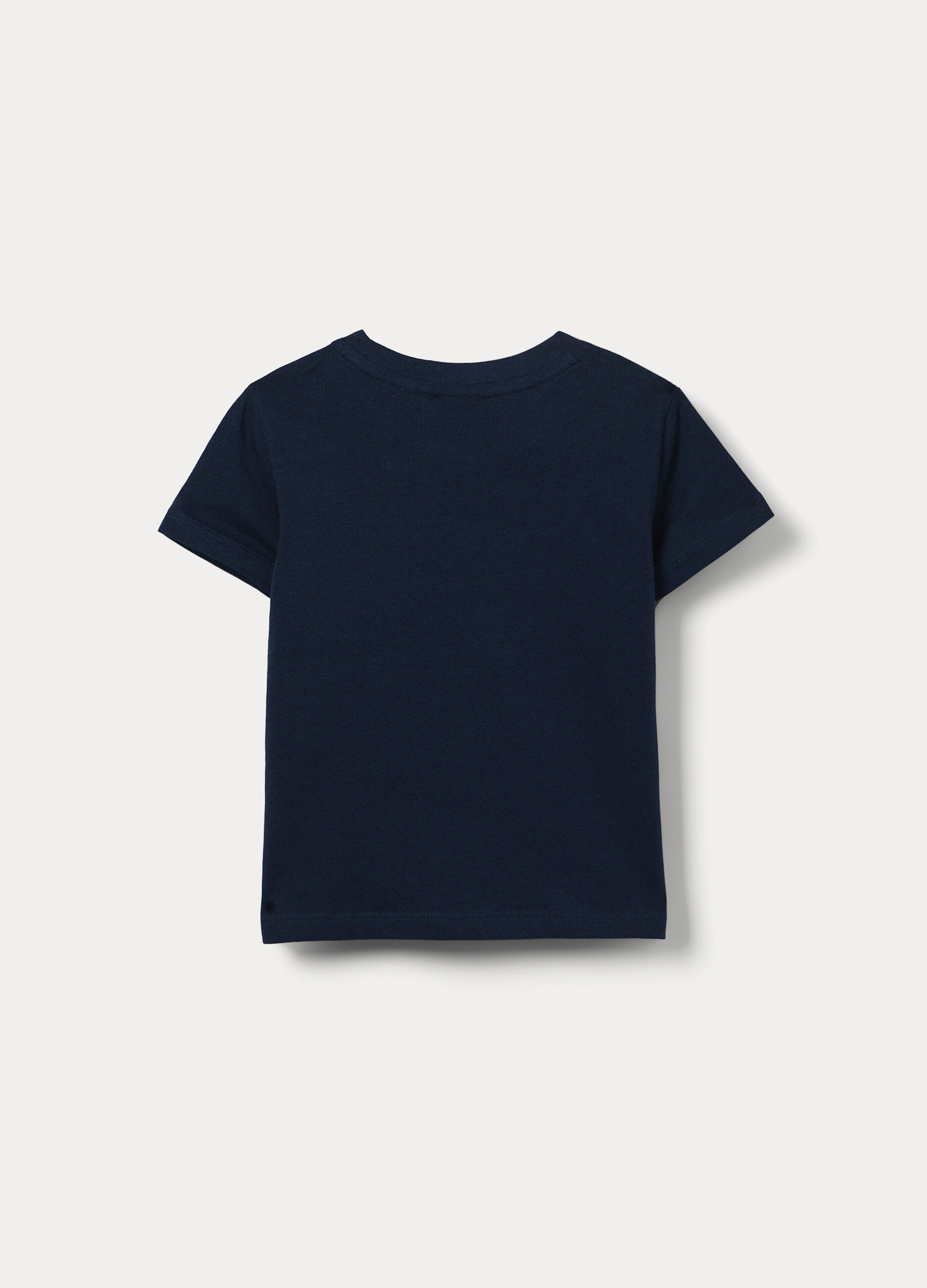 T-shirt girocollo in jersey di cotone stretch bimbo_1