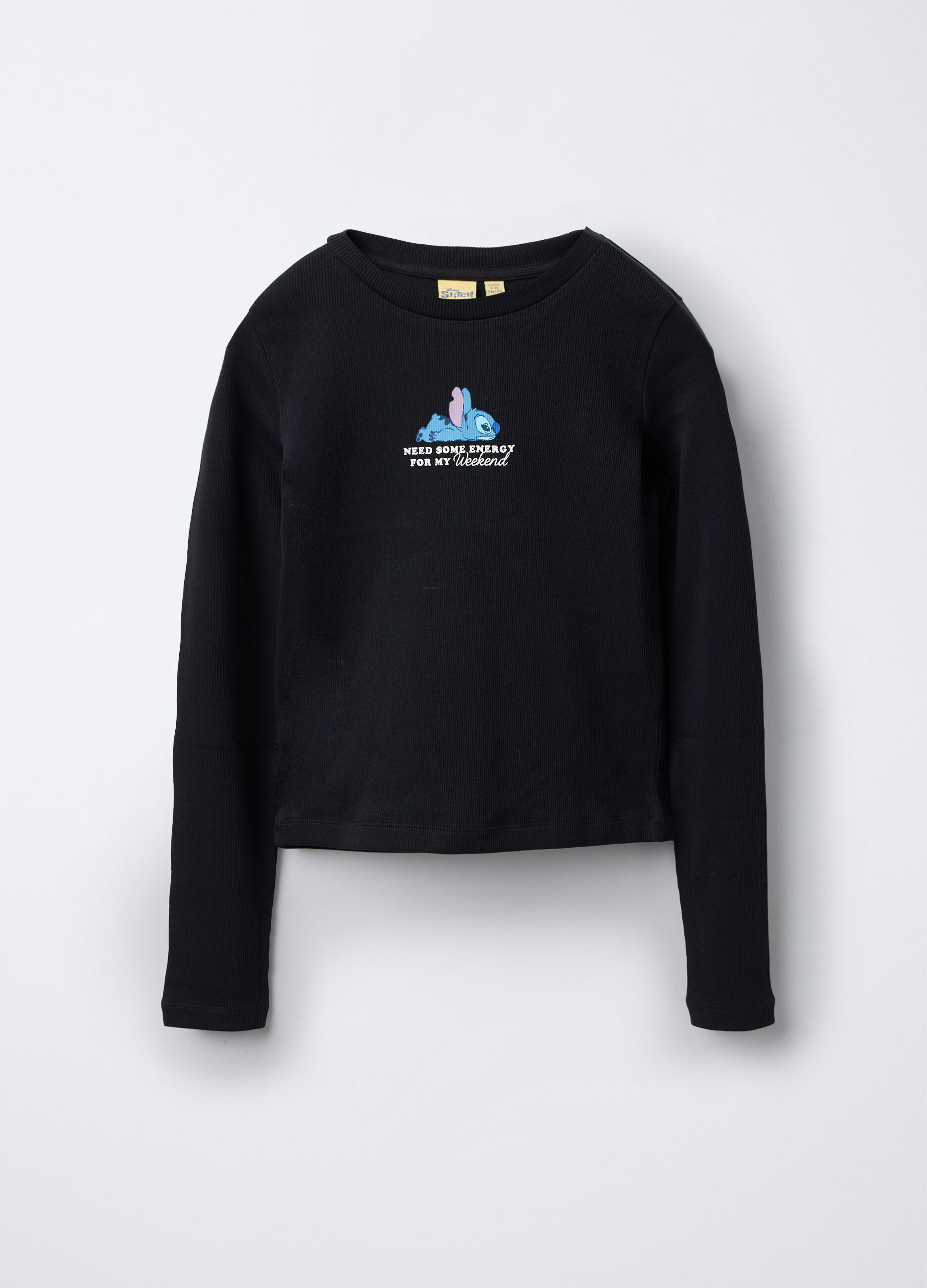 T-shirt Stitch a maniche lunghe in cotone stretch slim fit ragazza_0