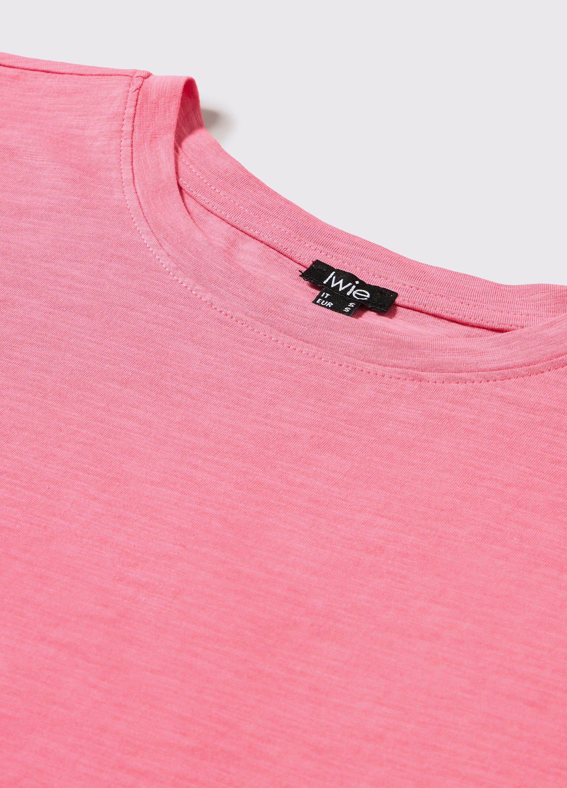 T-shirt smanicata in puro cotone donna_1