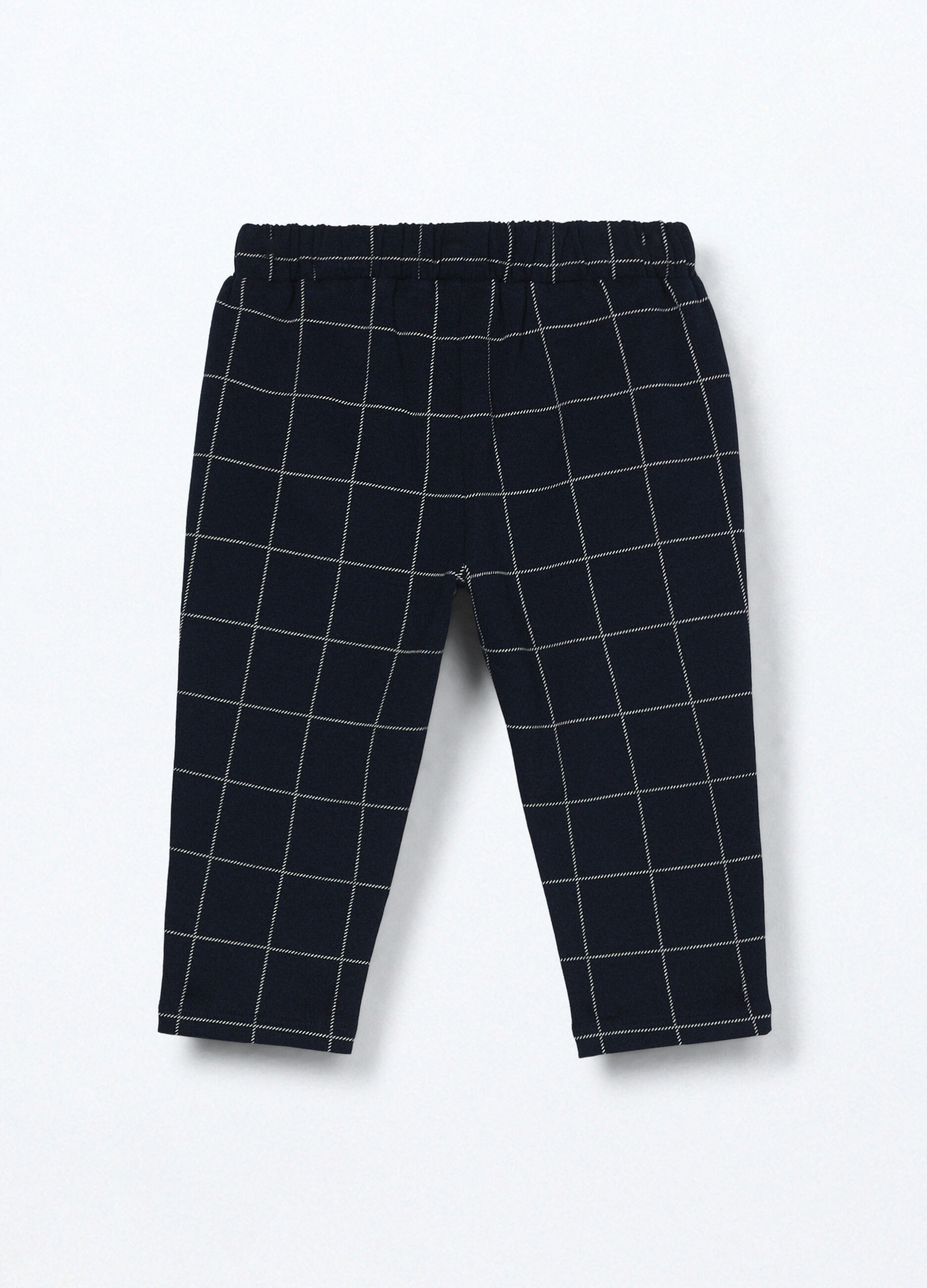 Pantaloni in cotone fleece stretch neonato_1