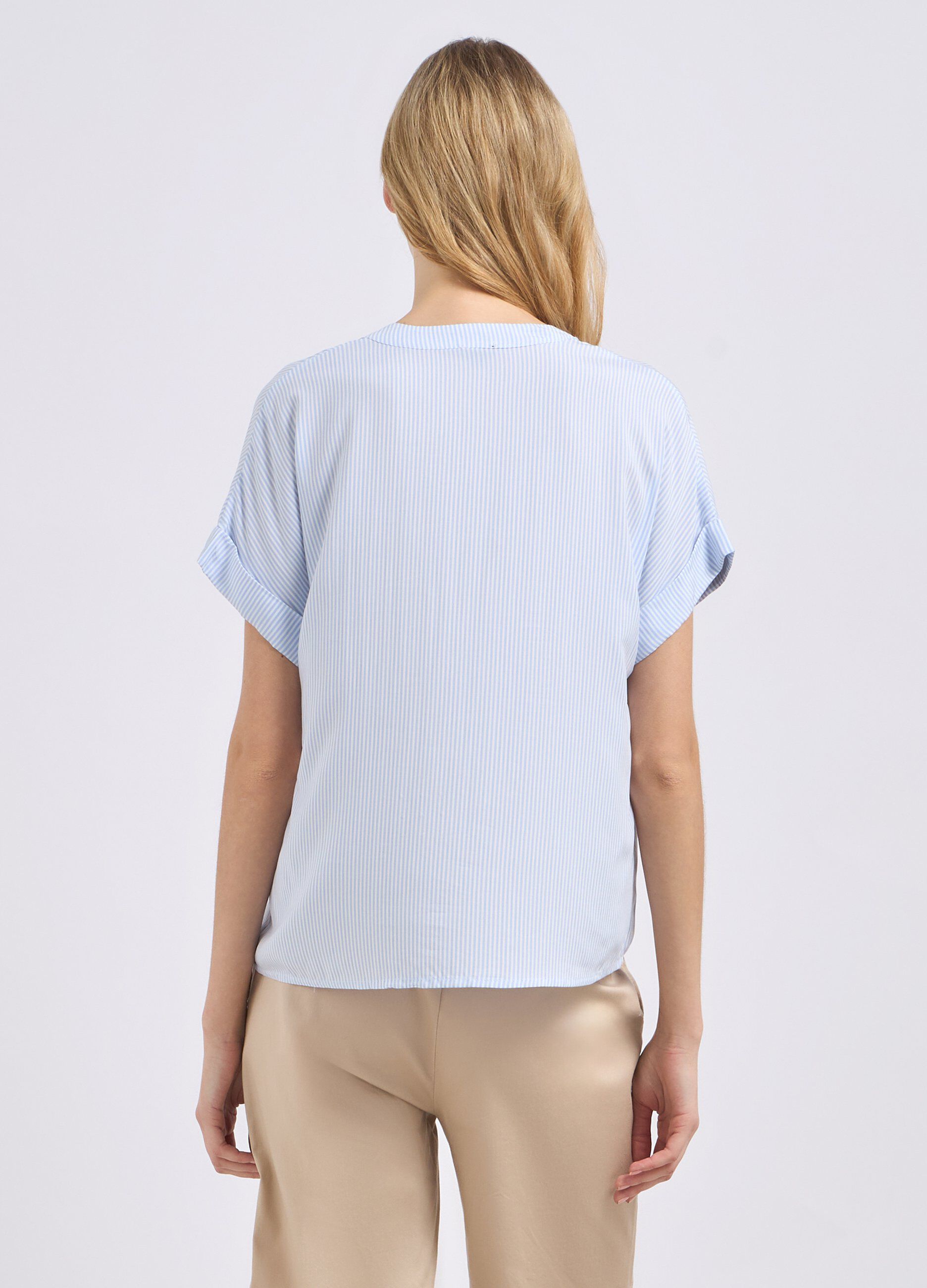 Blusa in pura viscosa a righe donna_1