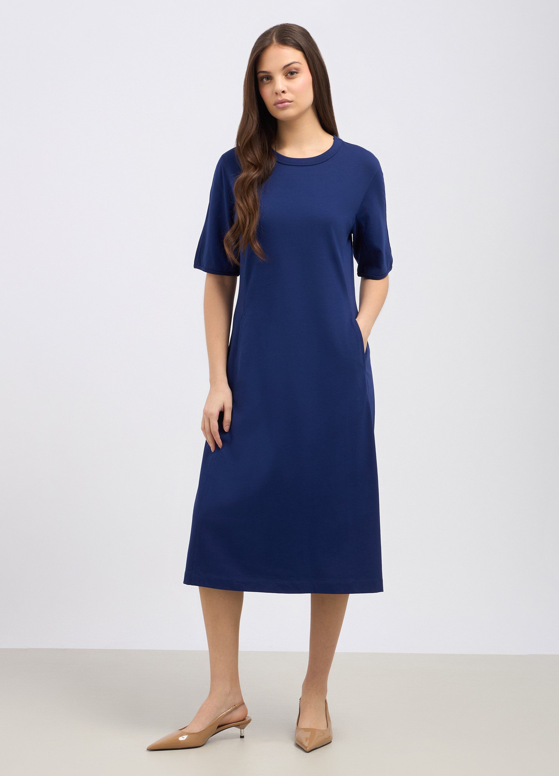 Abito lungo in cotone stretch donna_0