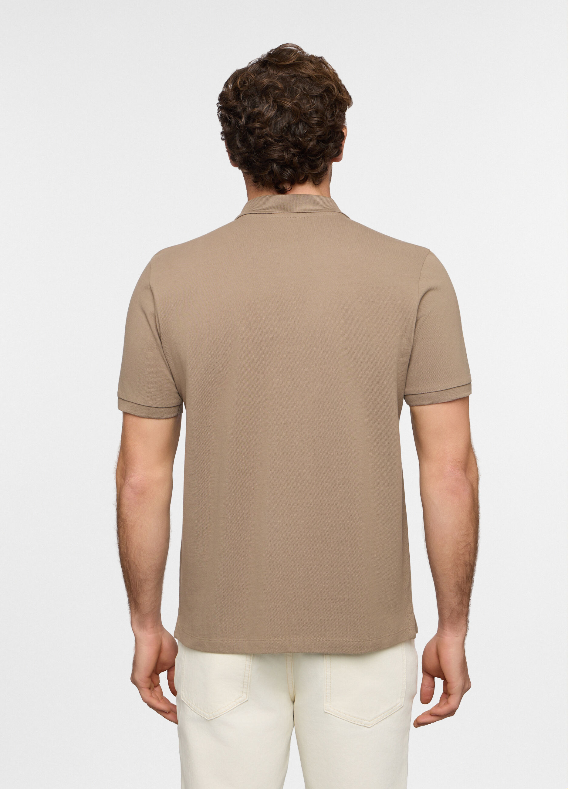 Polo a maniche corte in piquet di cotone uomo_1