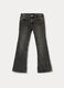 Pantaloni flare fit in denim di cotone stretch ragazza_0