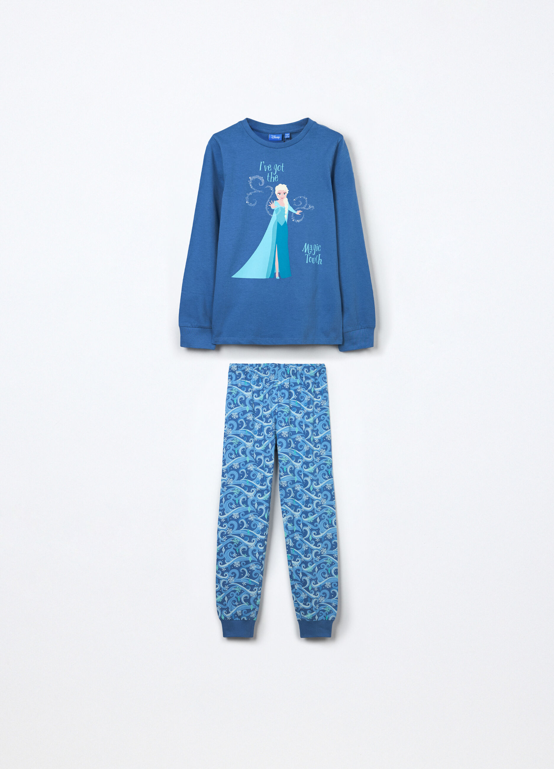 Set pigiama lungo in jersey di puro cotone bambina_0