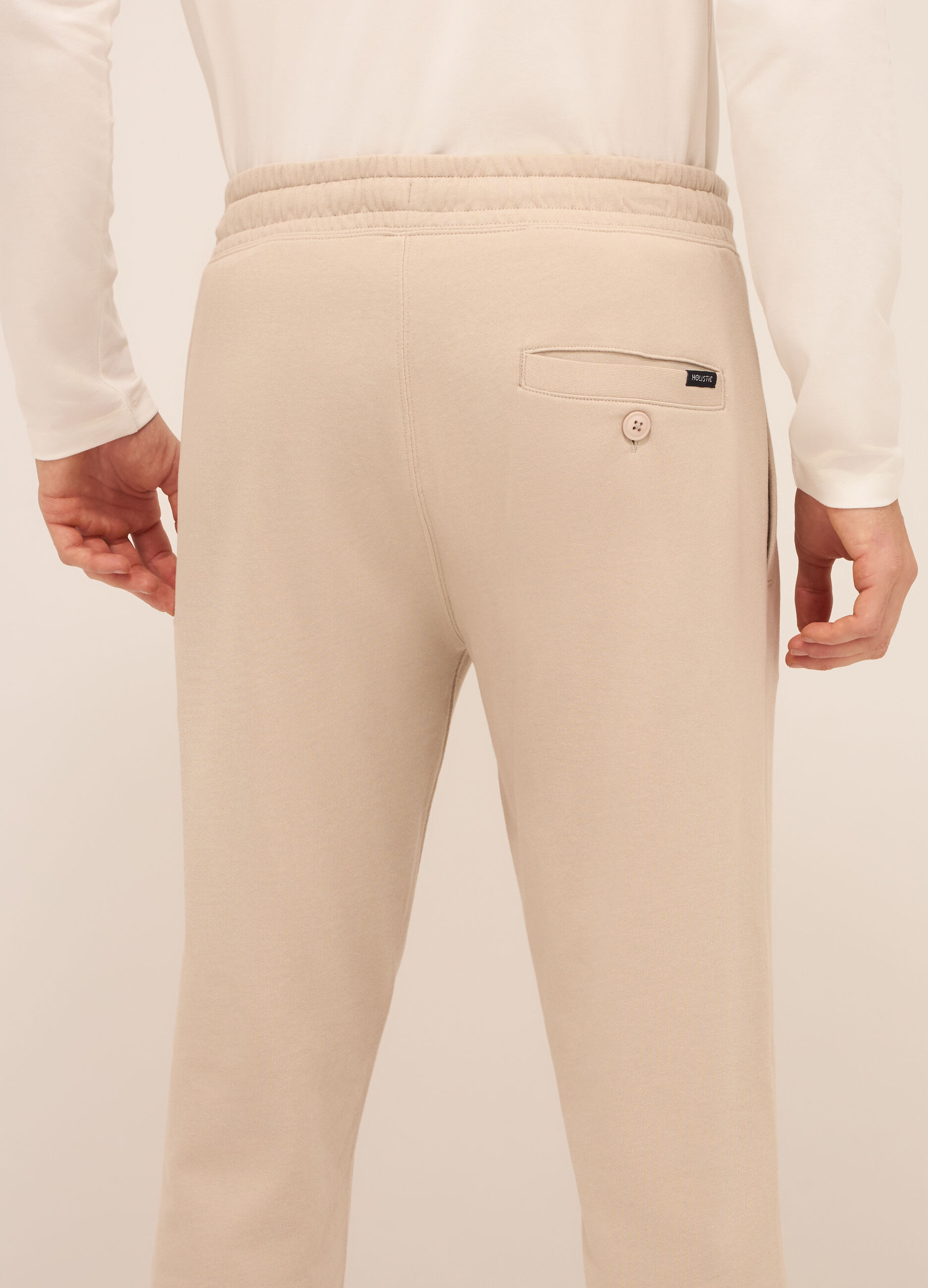 Jogger con coulisse in puro cotone uomo