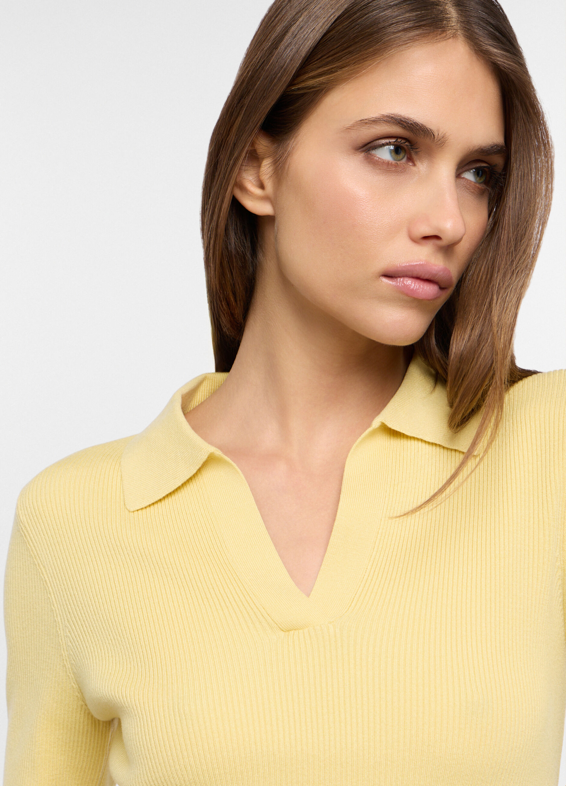 Polo in costina misto viscosa donna_2