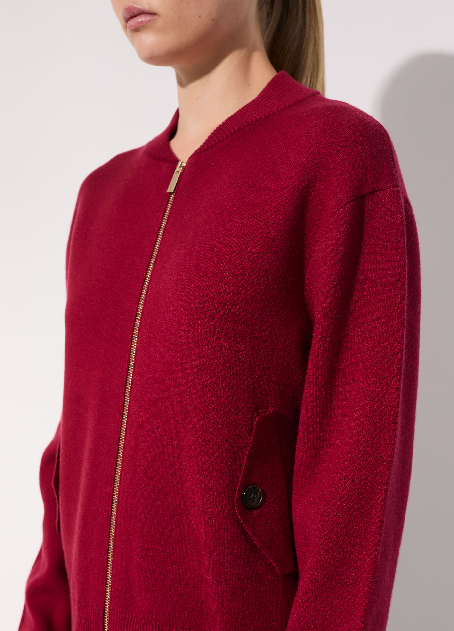 Bomber in tricot con zip donna_3