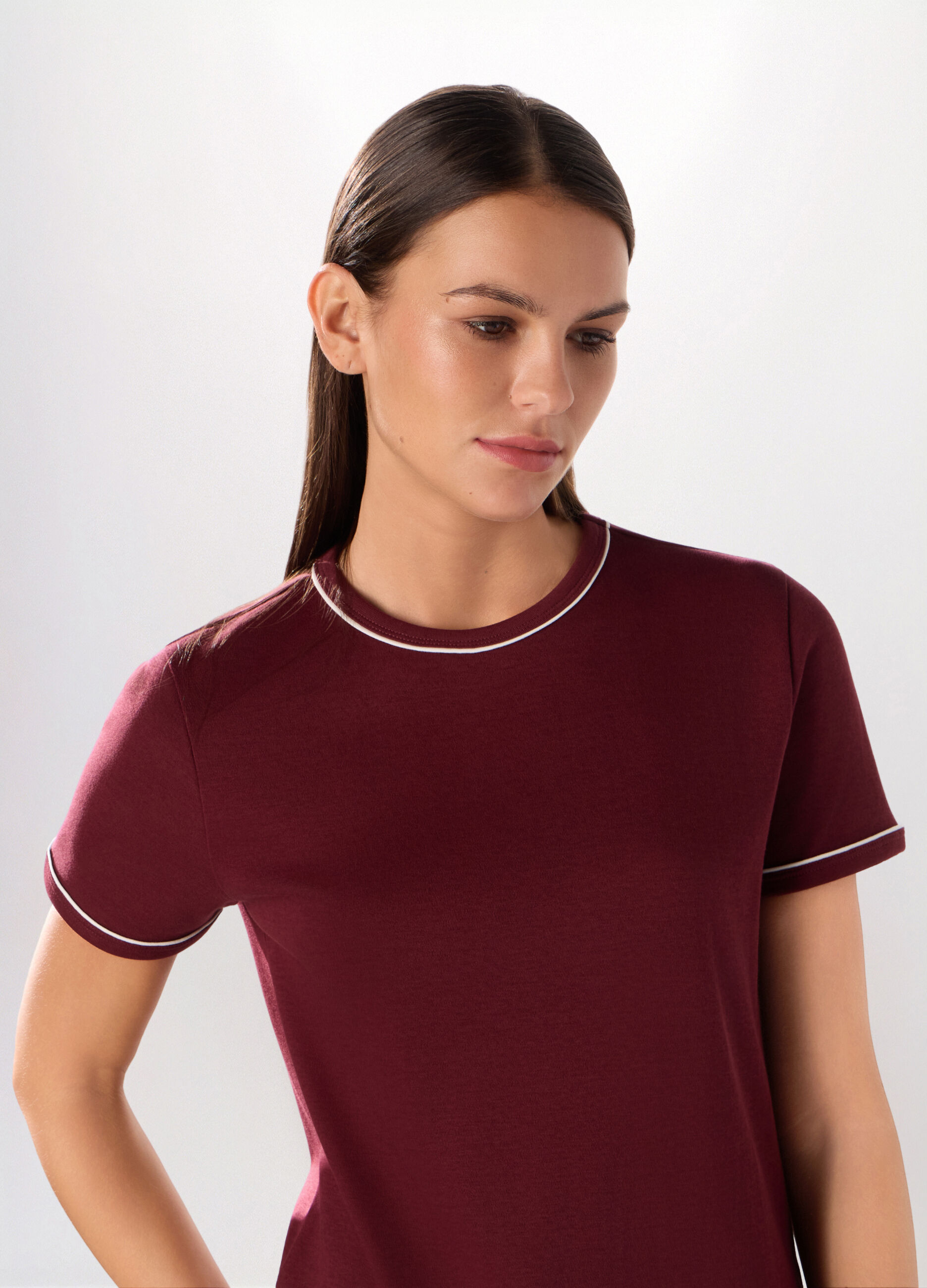 T-shirt in interlock di puro cotone donna_2