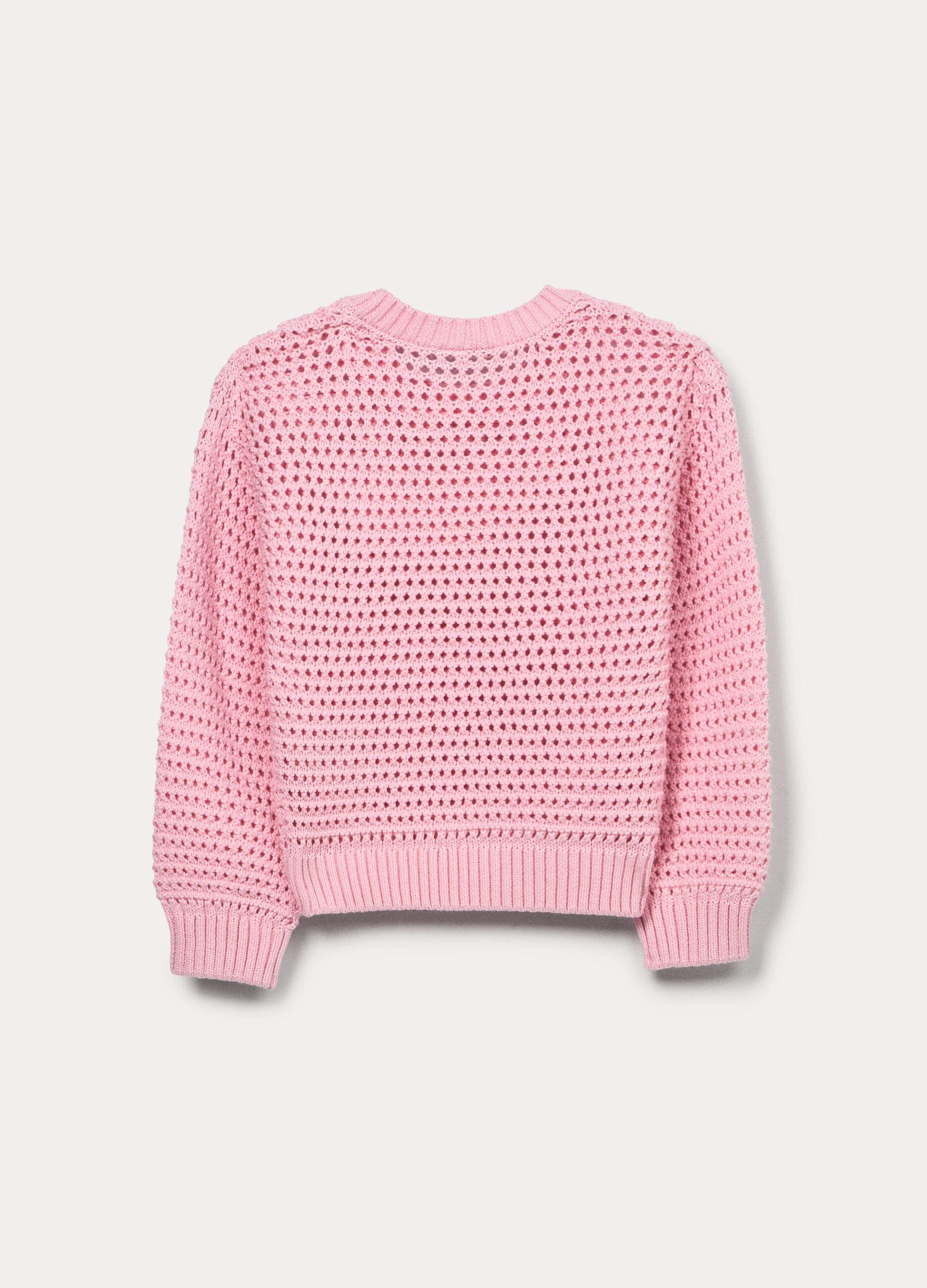 Maglione operato in puro cotone bambina_1