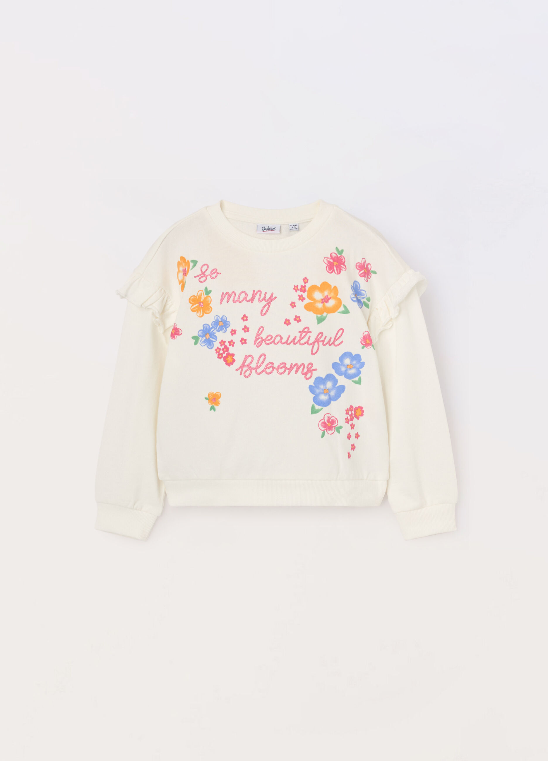Felpa in french terry di puro cotone bambina_0