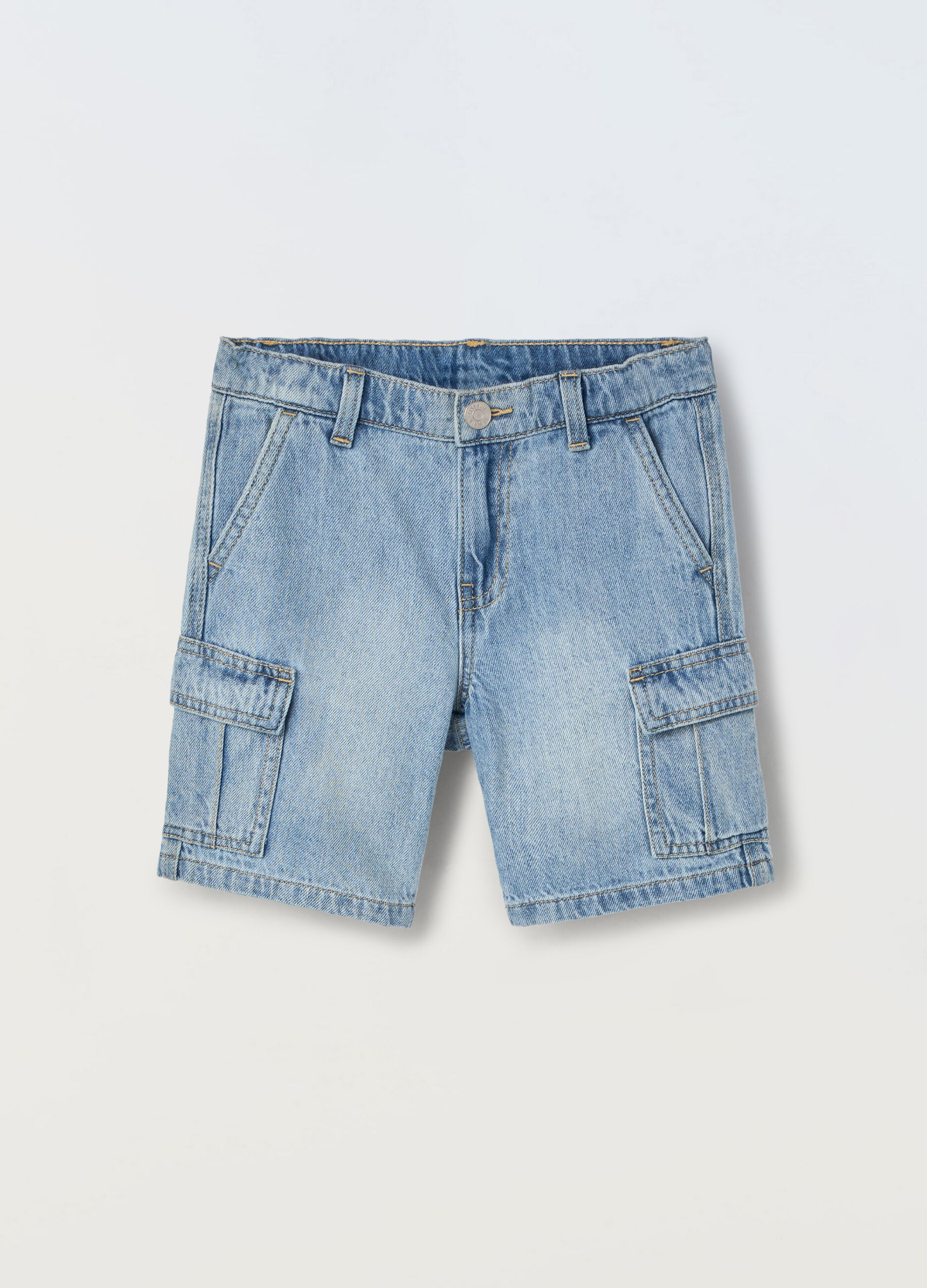 Shorts in denim di misto cotone bambino _0