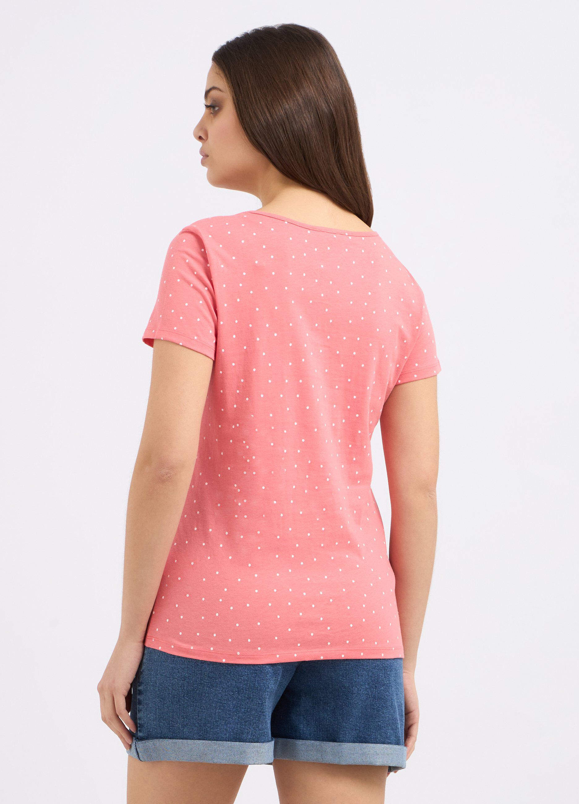 T-shirt a pois in puro cotone donna_1
