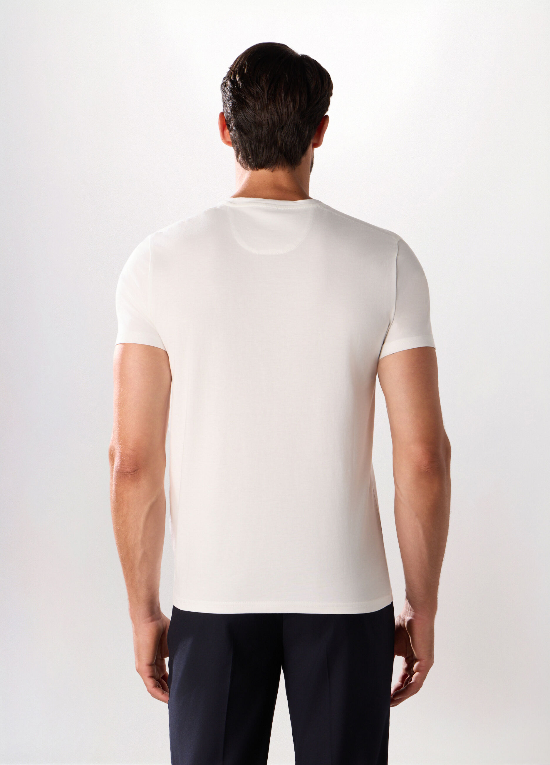 T-shirt slim fit in jersey di cotone uomo_1